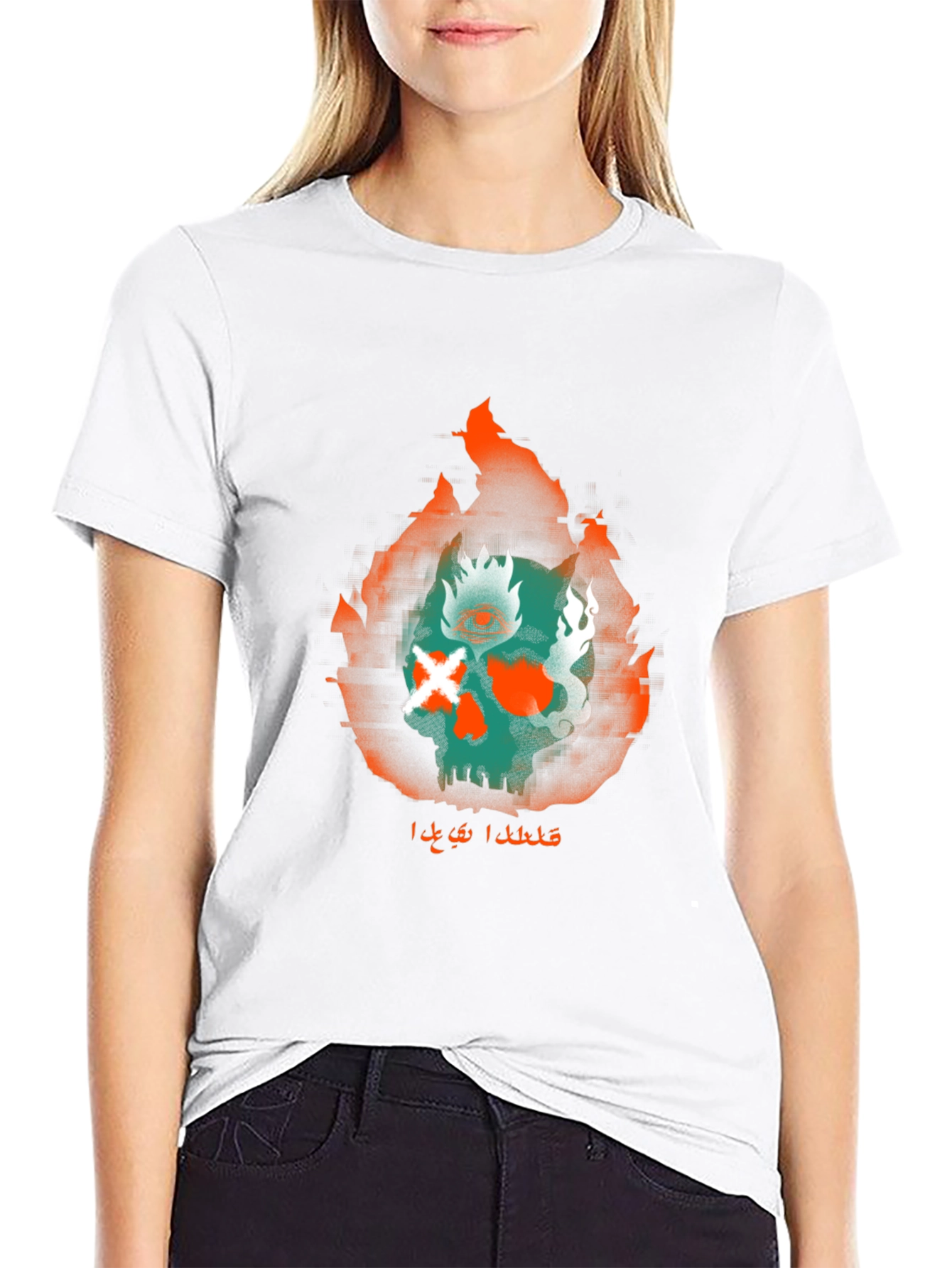Fiery Skull Graphic Tee - Urban Style Black T-Shirt