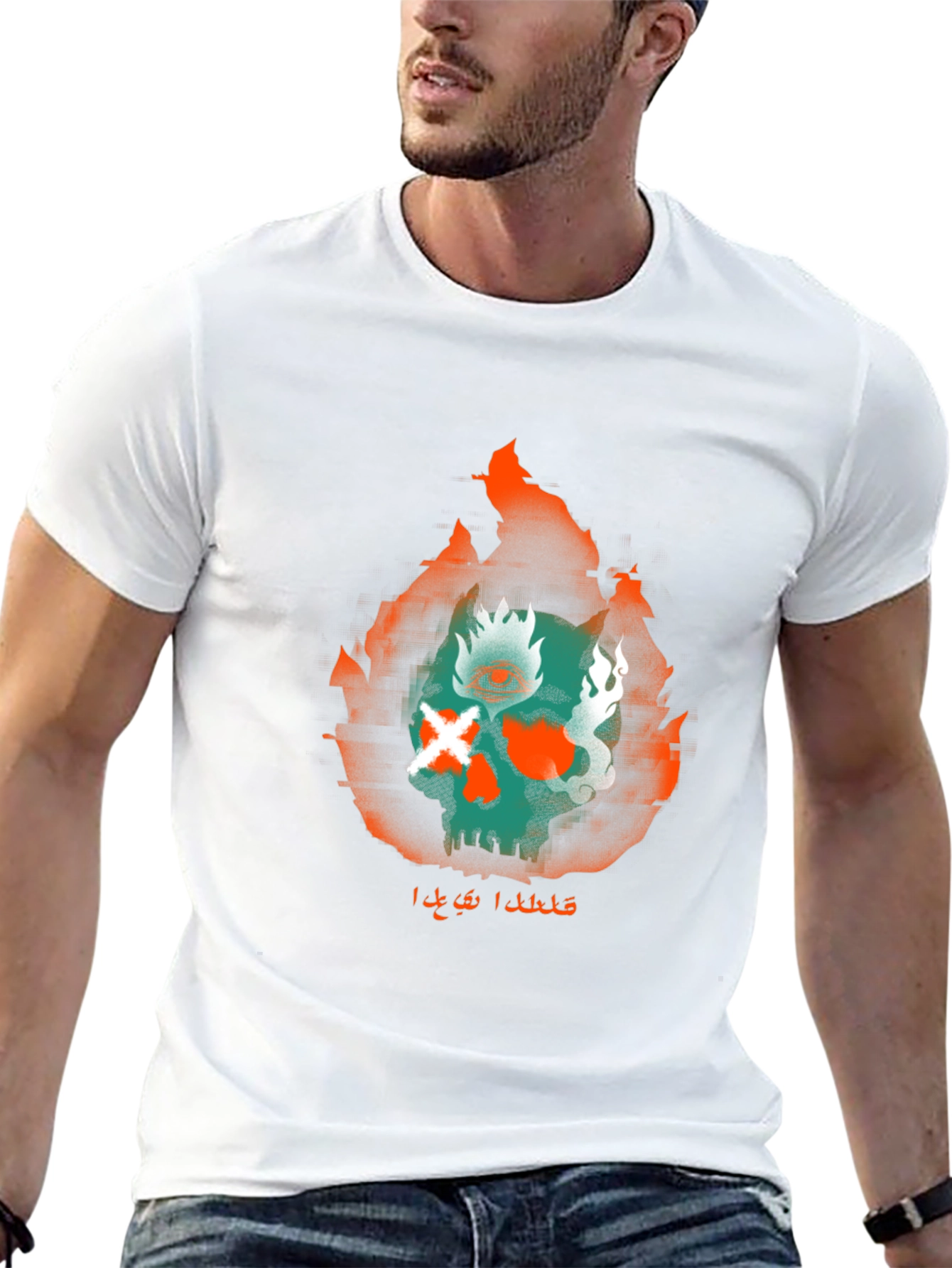 Fiery Skull Graphic Tee - Urban Style Black T-Shirt