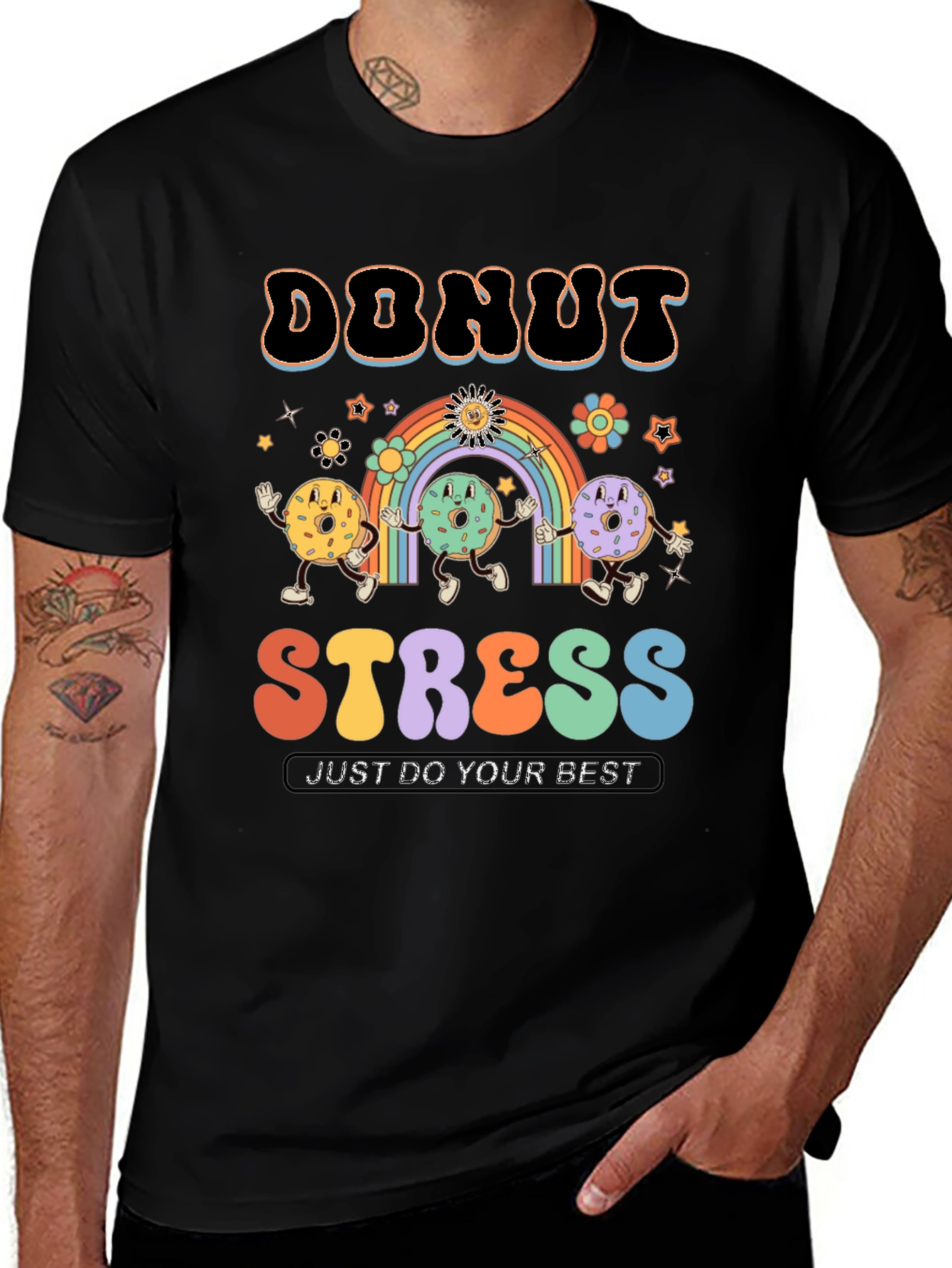 Donut Stress T-Shirt - Retro Graphic Tee