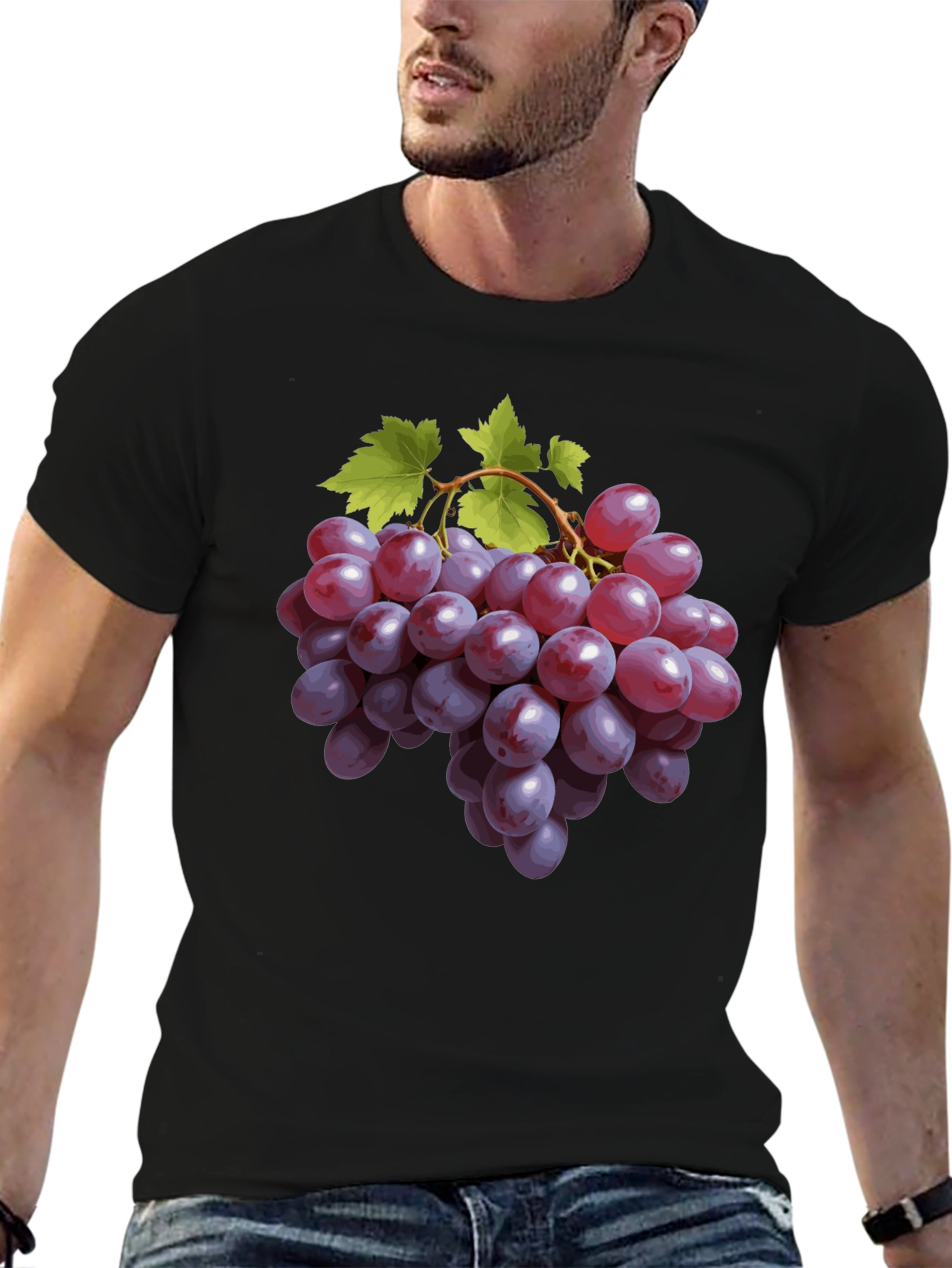 Grape Design Black T-Shirt