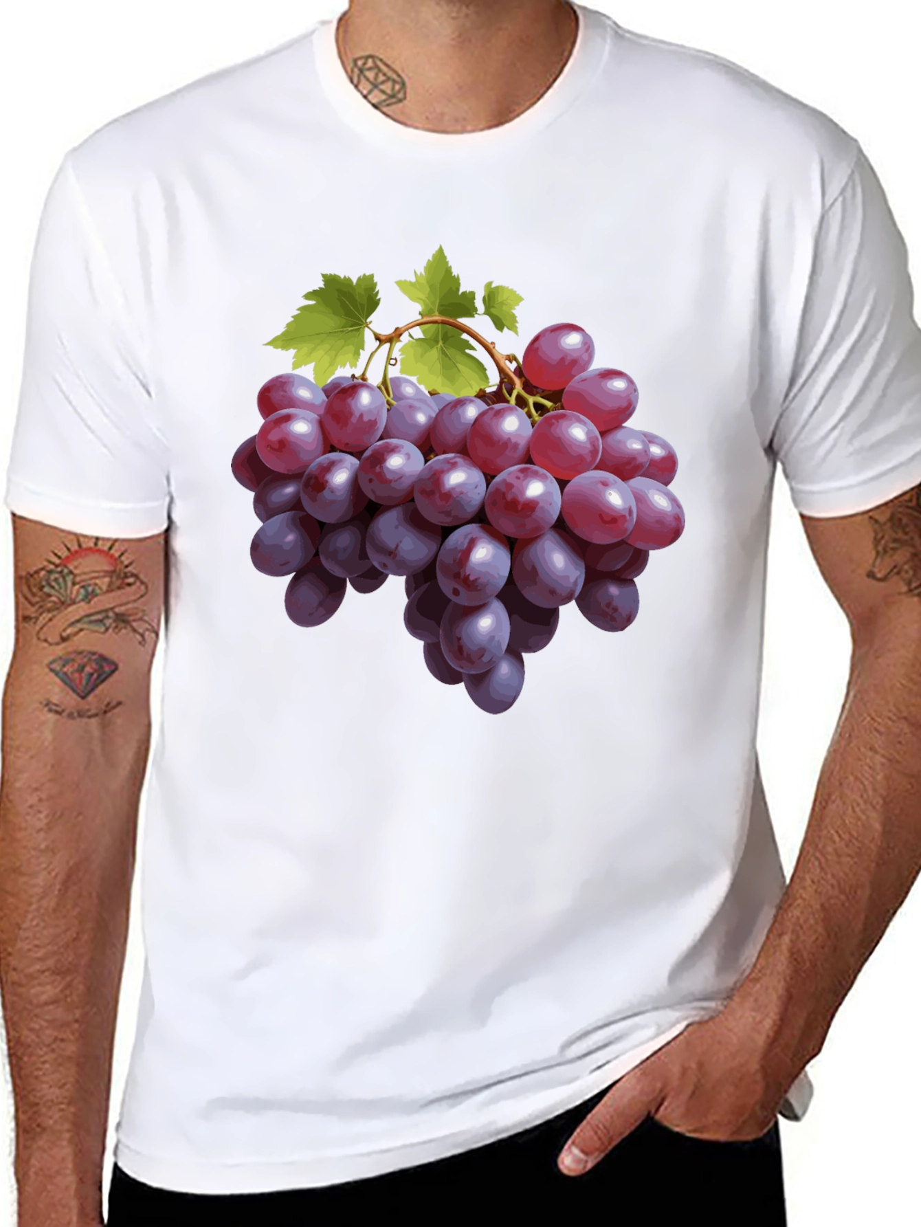 Grape Design Black T-Shirt