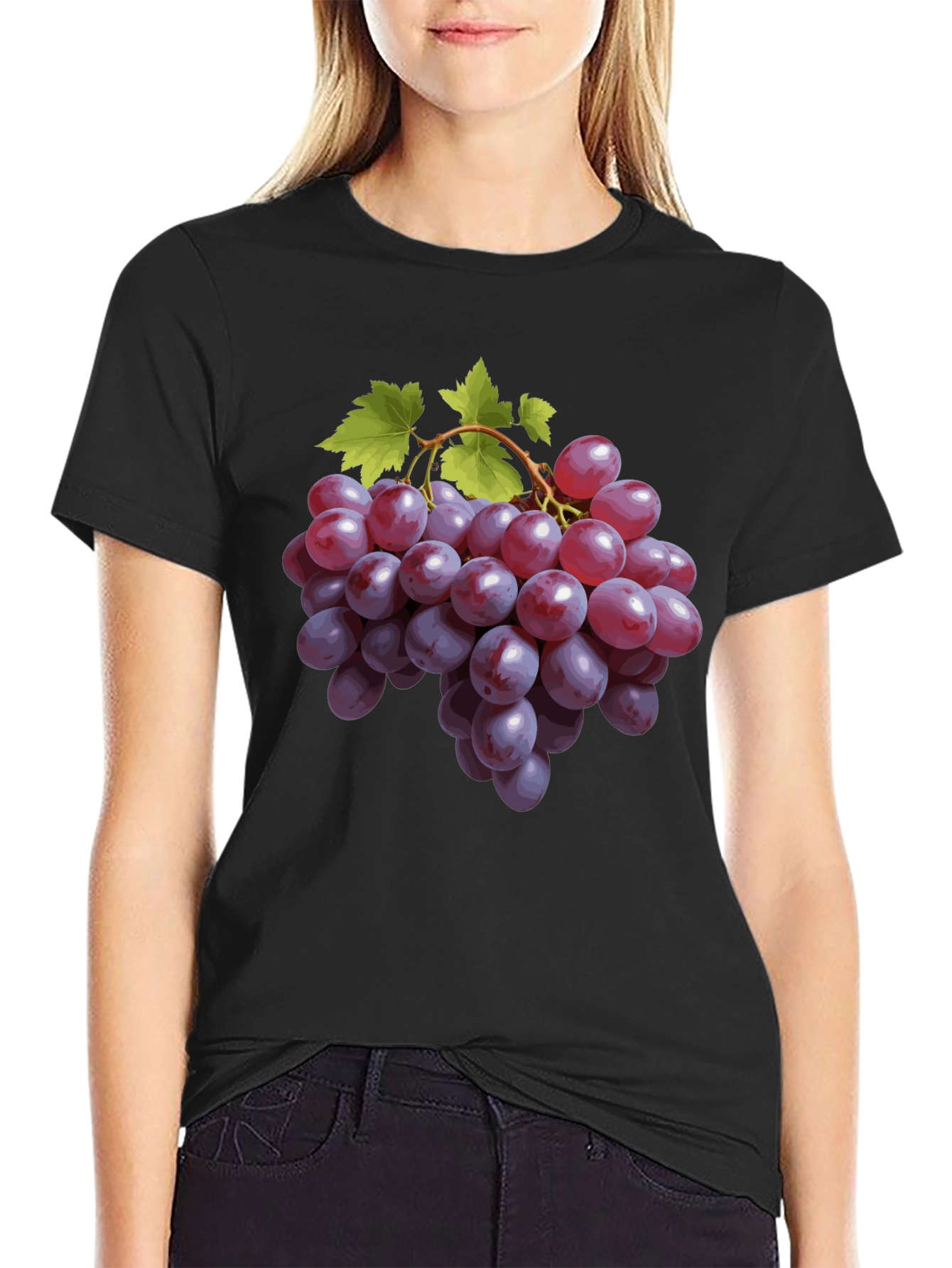 Grape Design Black T-Shirt