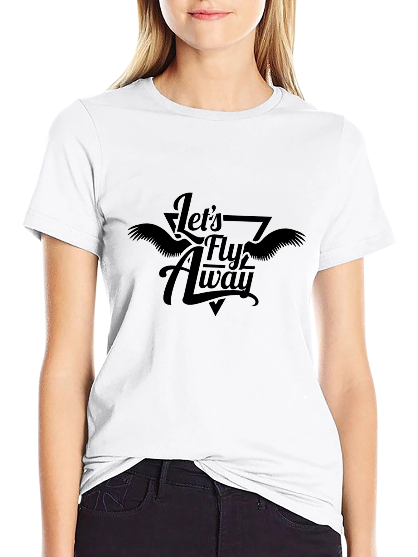 Lets Fly Away Graphic T-Shirt - Black