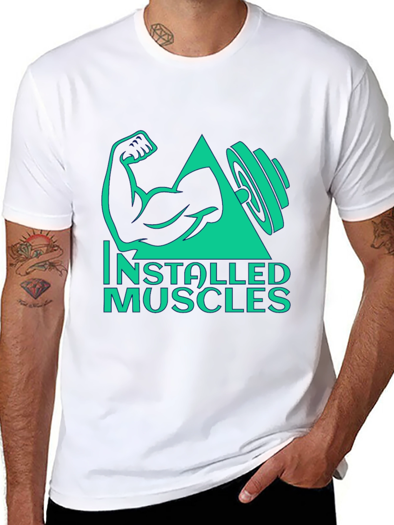 Installed Muscles Black Graphic Tee