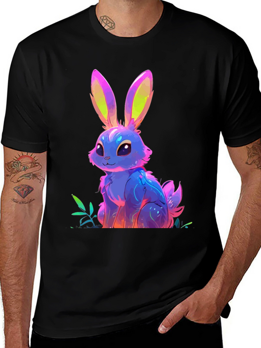 Neon Bunny Graphic Tee - Soft Cotton Blend