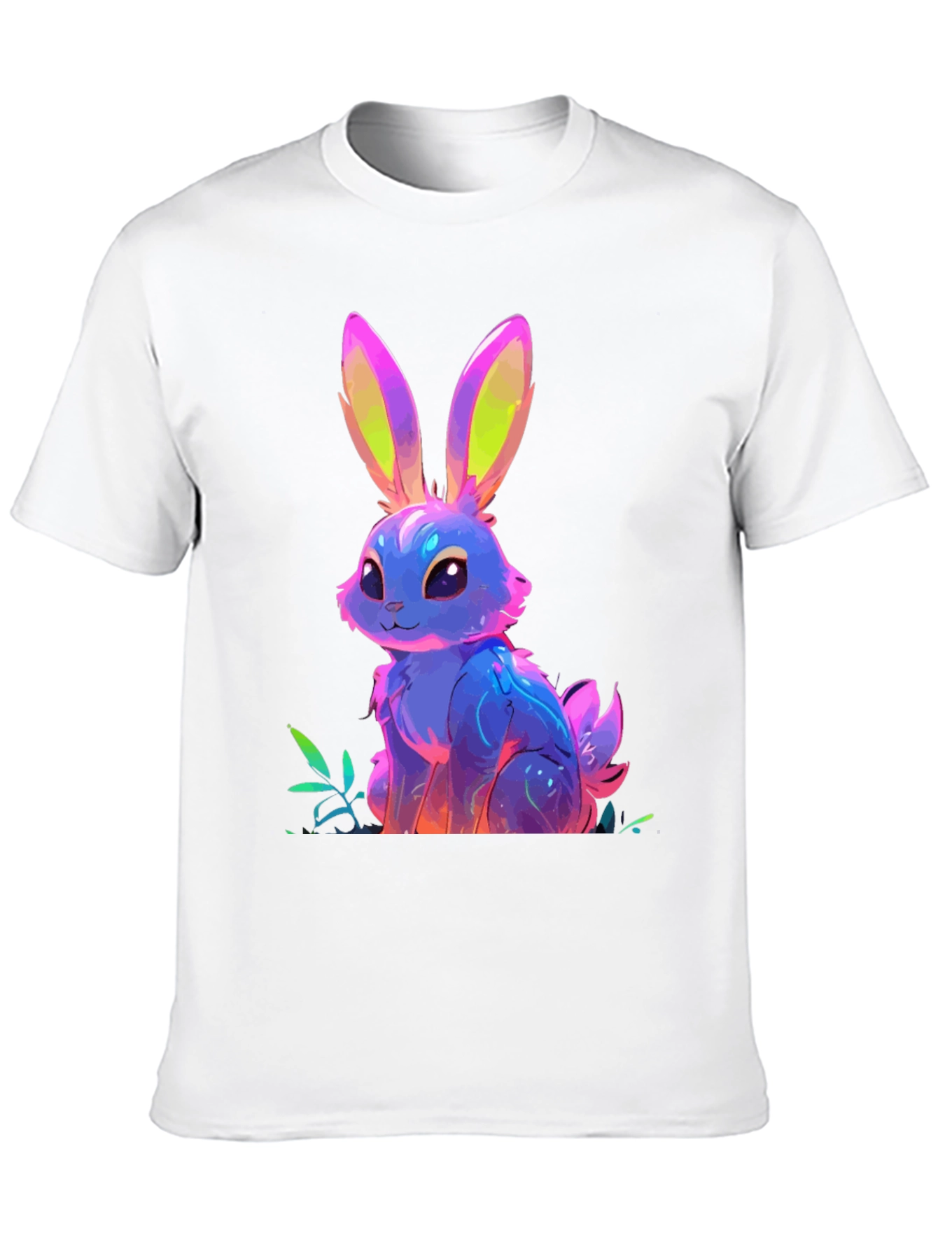 Neon Bunny Graphic Tee - Soft Cotton Blend