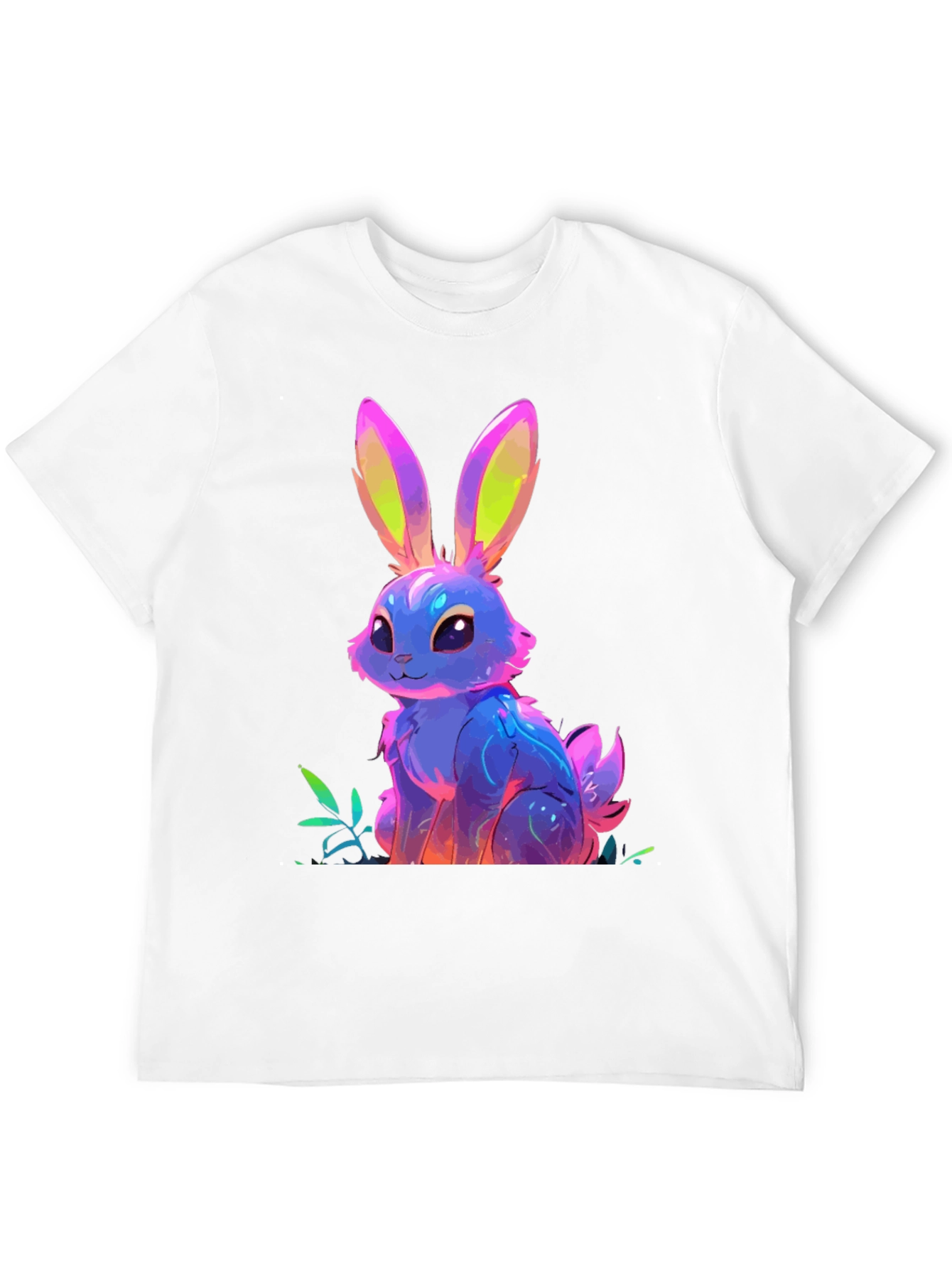 Neon Bunny Graphic Tee - Soft Cotton Blend