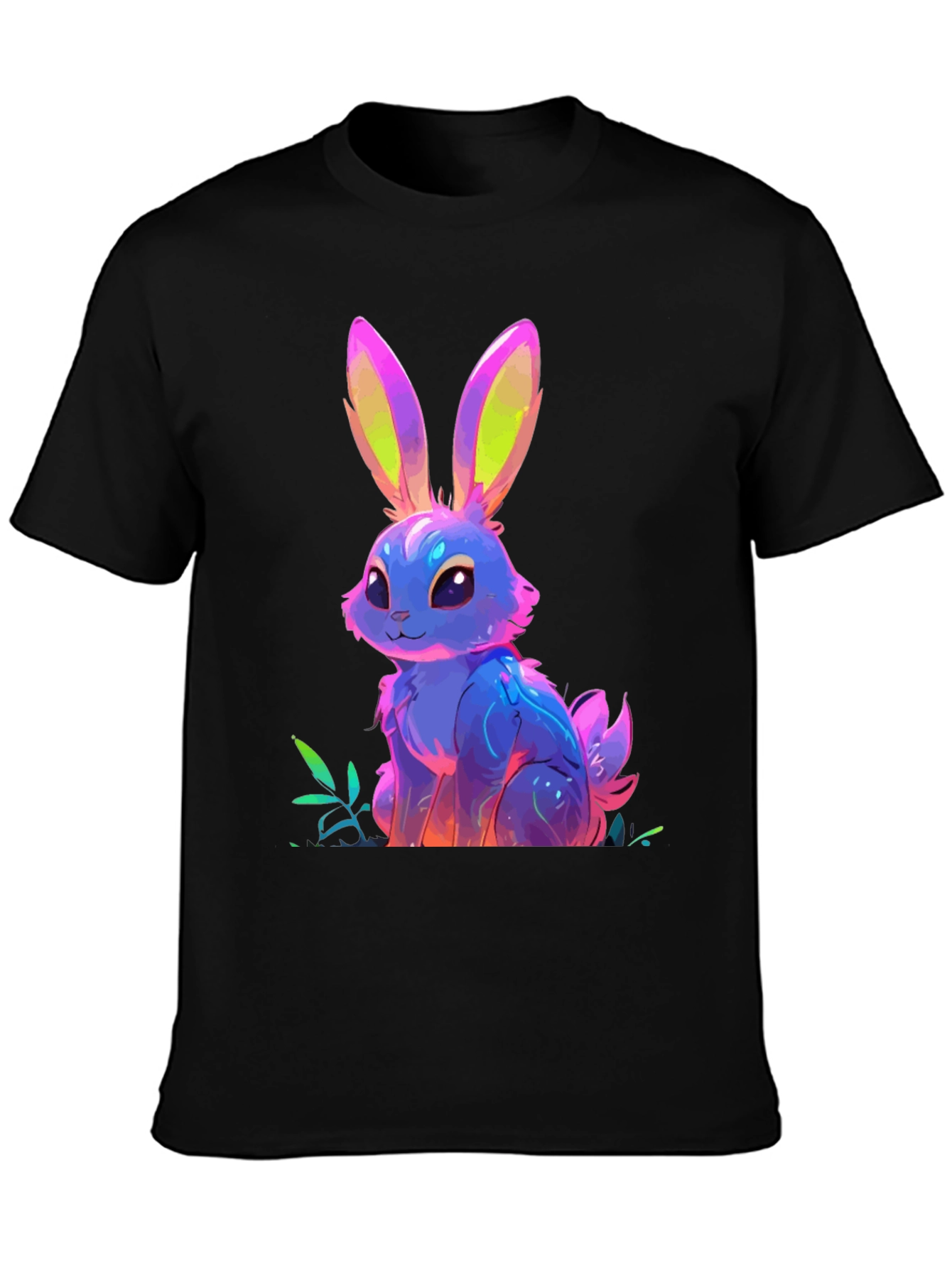 Neon Bunny Graphic Tee - Soft Cotton Blend