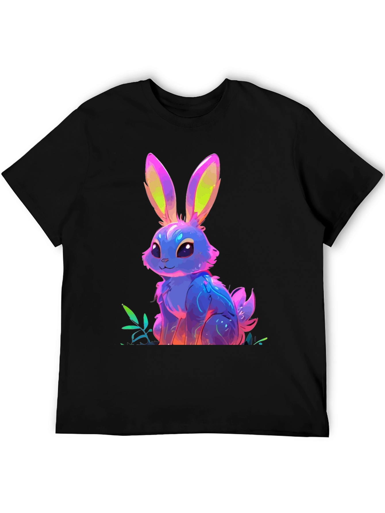 Neon Bunny Graphic Tee - Soft Cotton Blend