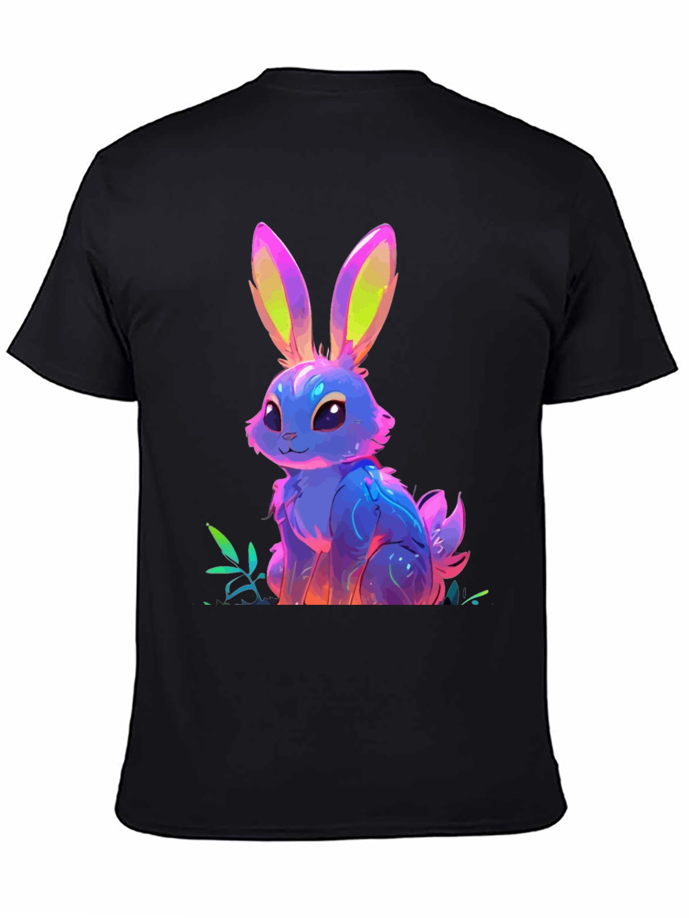 Neon Bunny Graphic Tee - Soft Cotton Blend