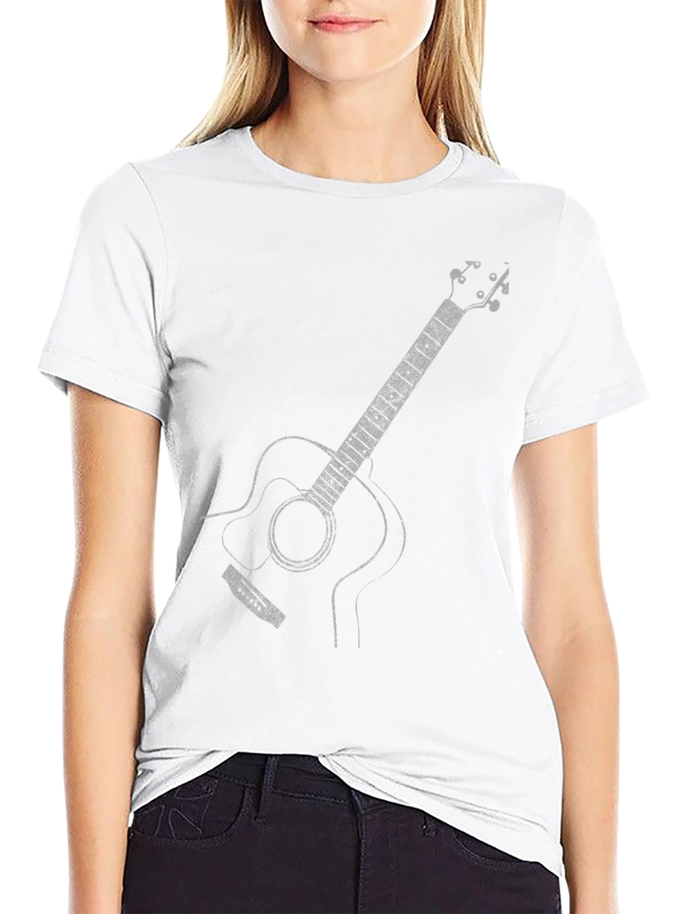Guitar Graphic Tee - Classic Black Cotton