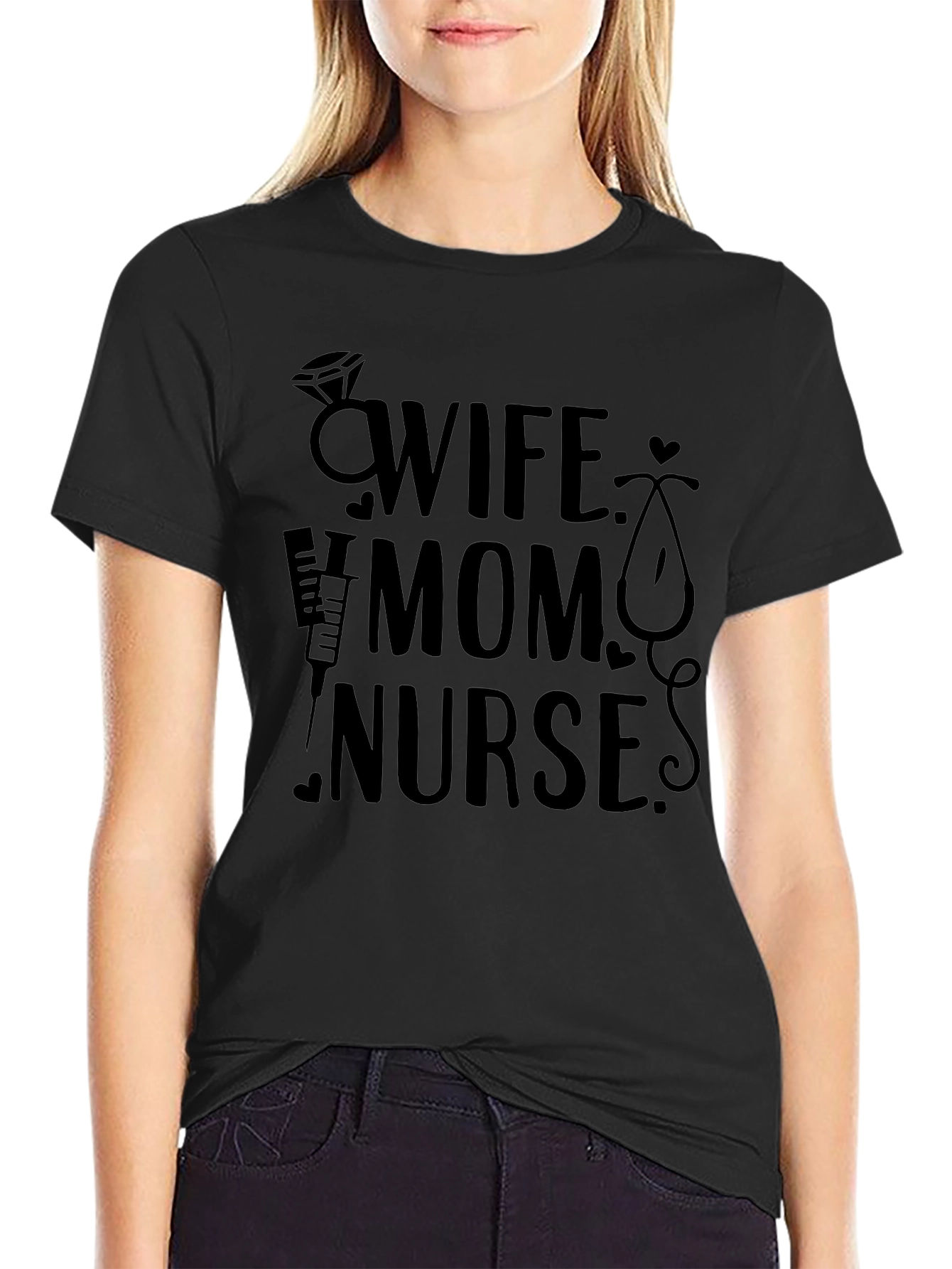 Wife Mom Nurse Graphic T-Shirt