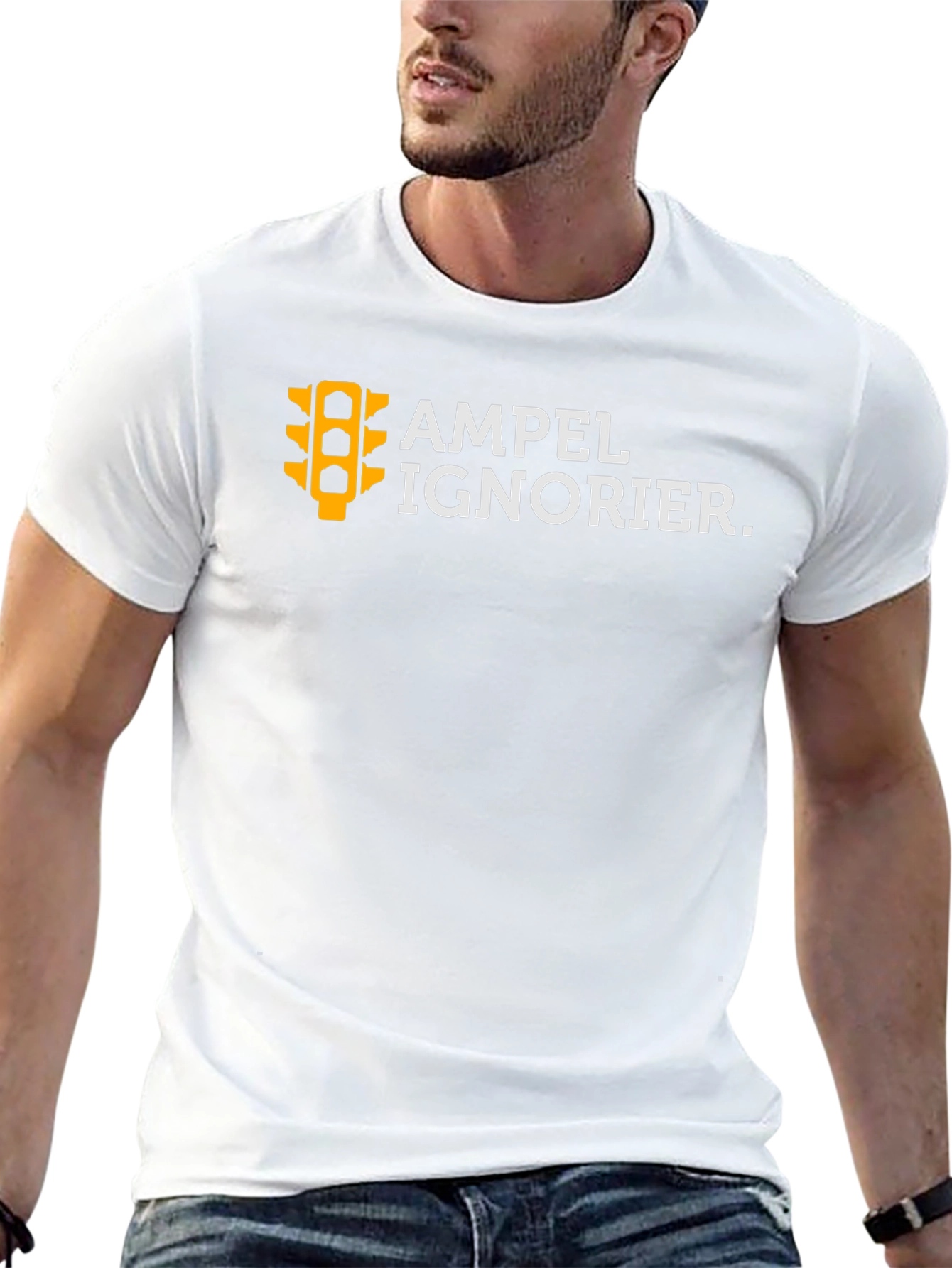 Ampel Ignorier Graphic Tee - Black Cotton T-Shirt