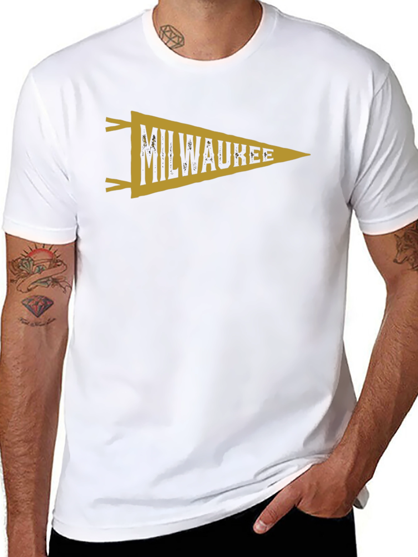 Milwaukee Pennant Graphic Black T-Shirt