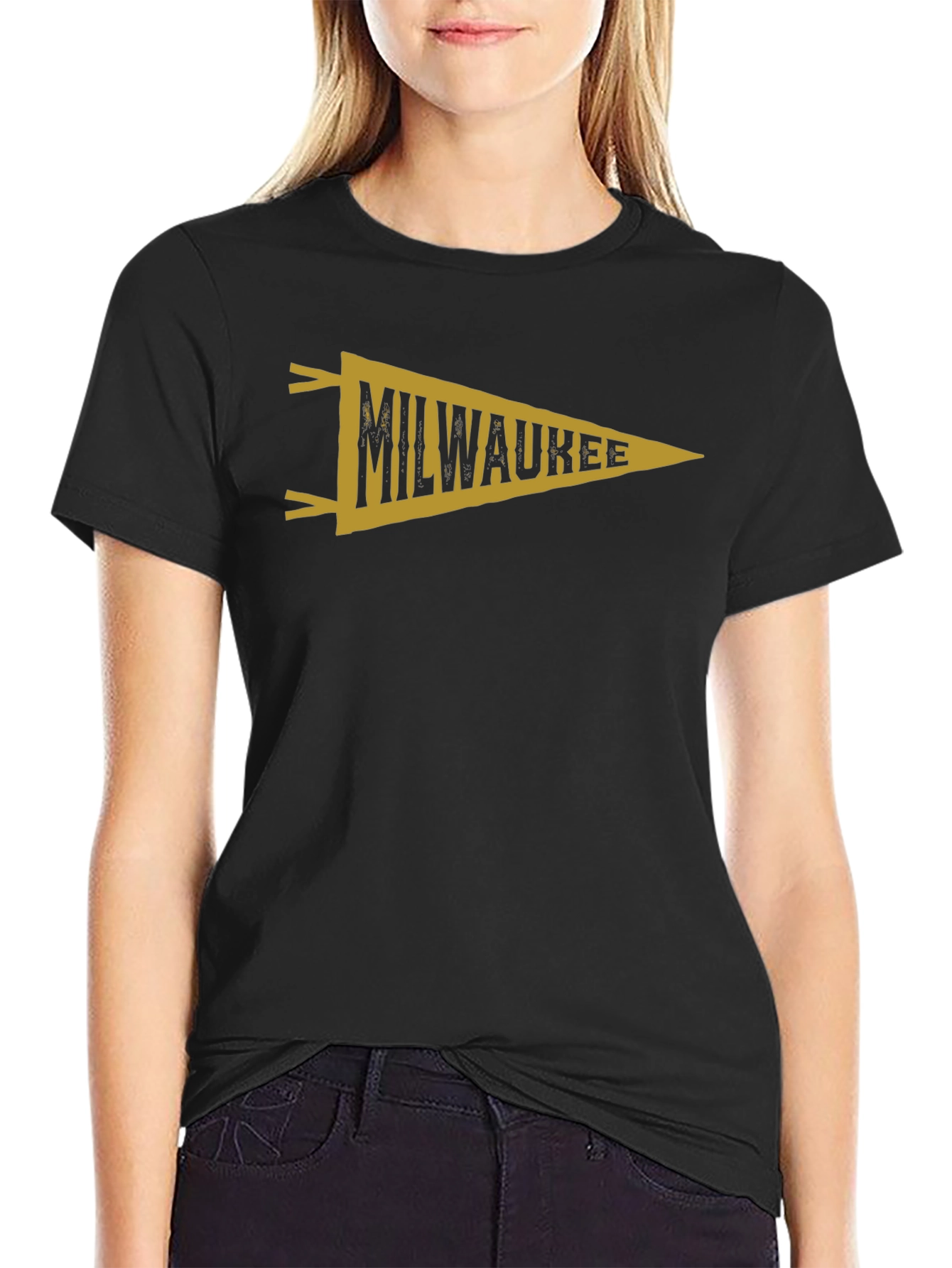 Milwaukee Pennant Graphic Black T-Shirt
