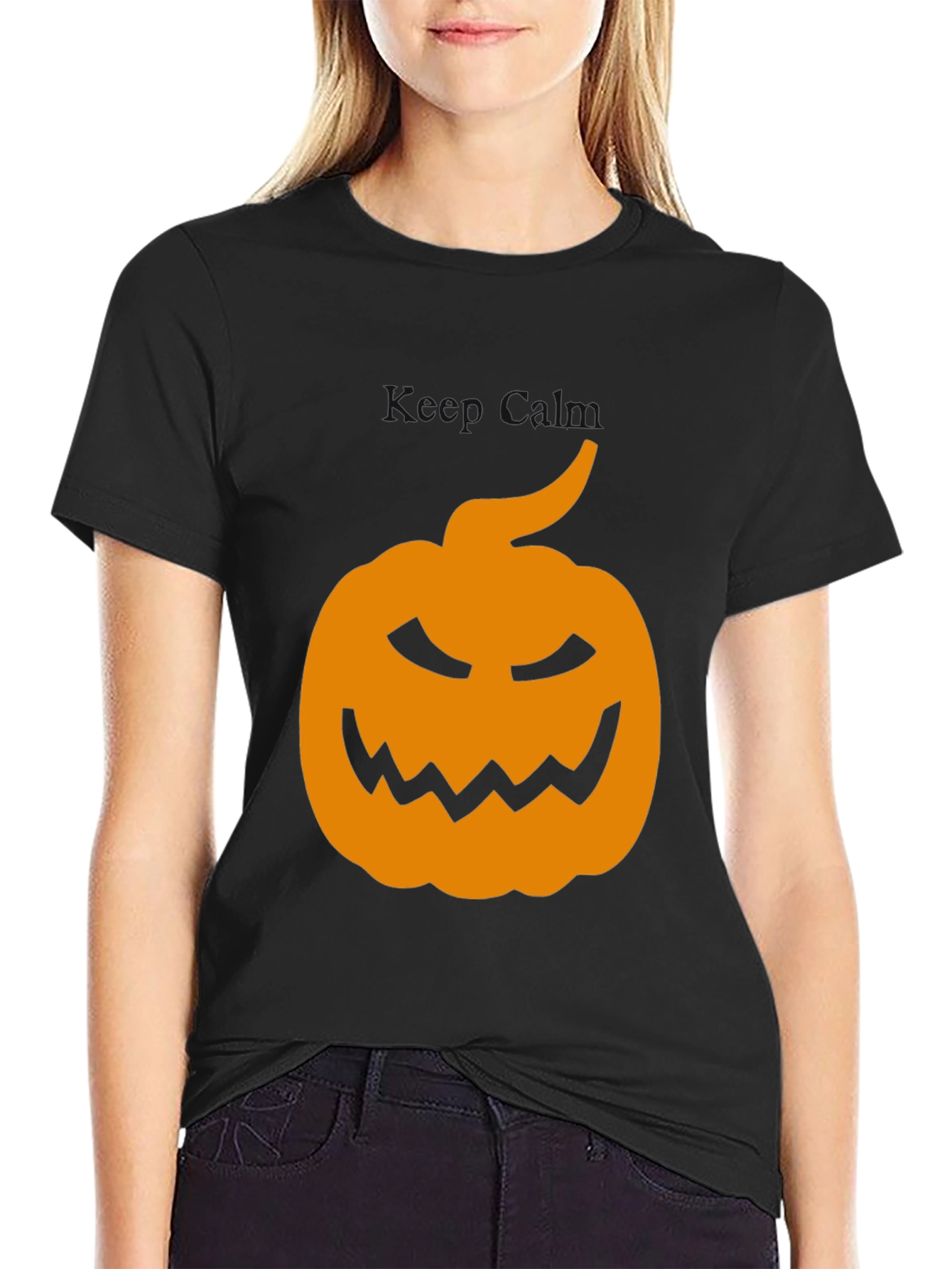 Halloween Pumpkin Graphic Tee - Mens Black T-Shirt