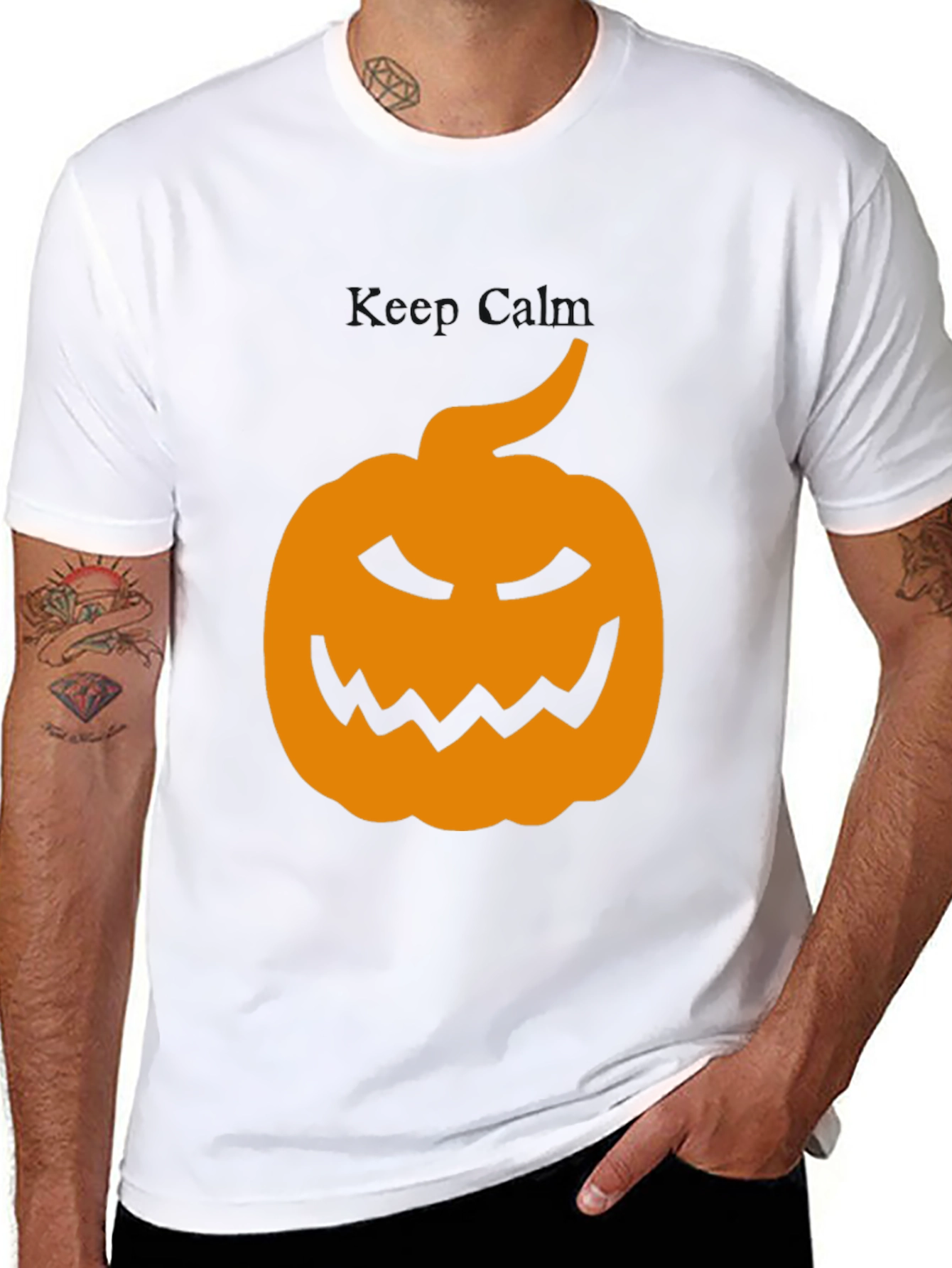 Halloween Pumpkin Graphic Tee - Mens Black T-Shirt