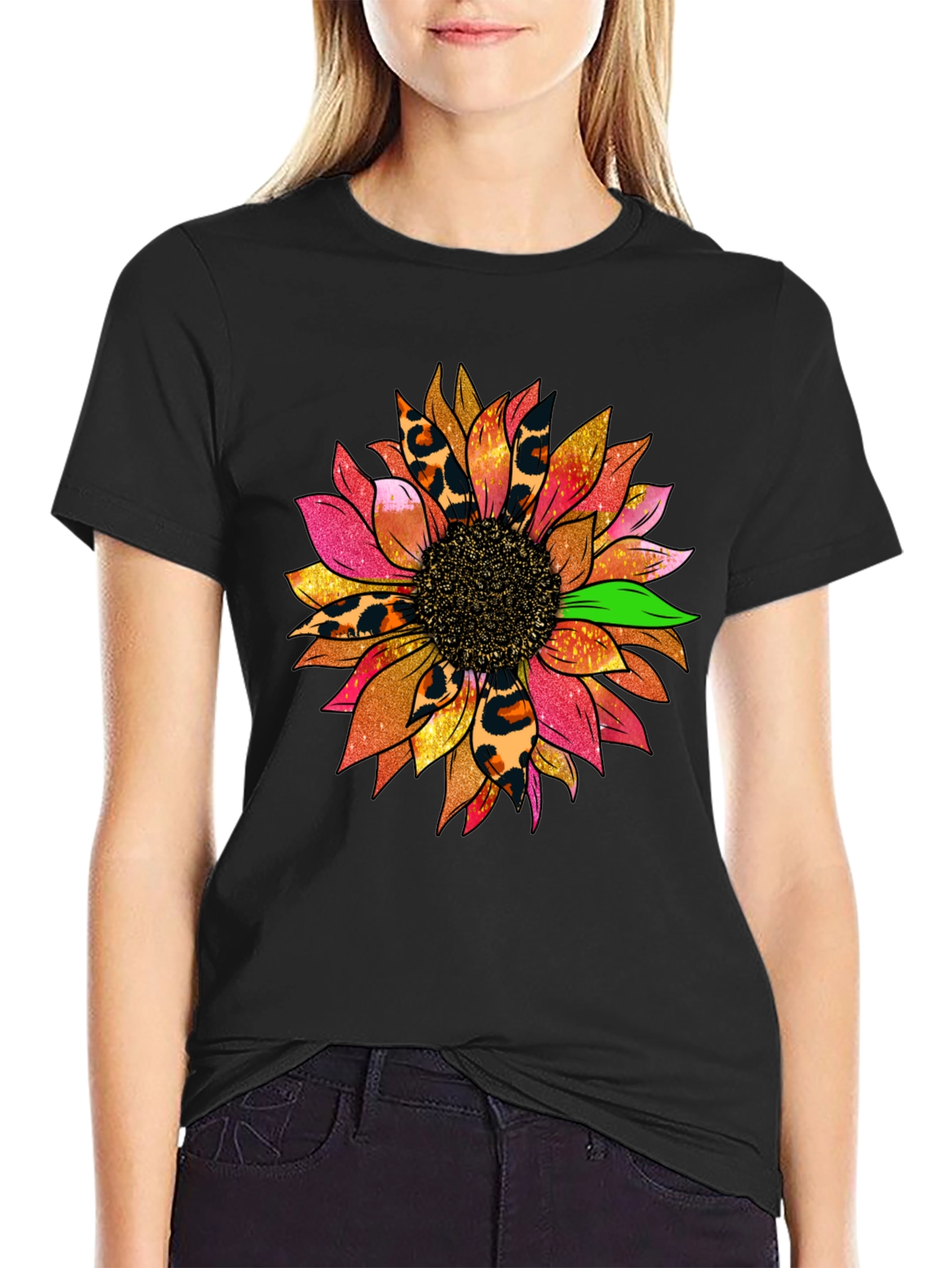 Sunflower Leopard Print Graphic Tee