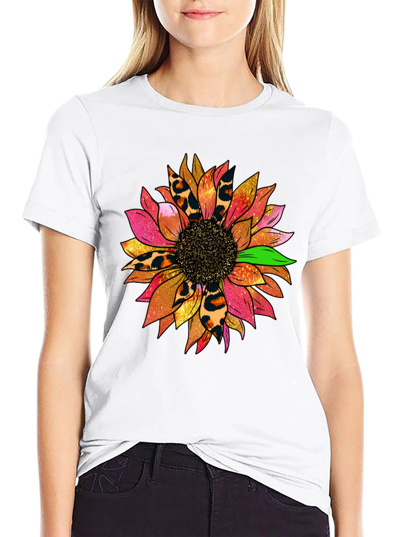 Sunflower Leopard Print Graphic Tee