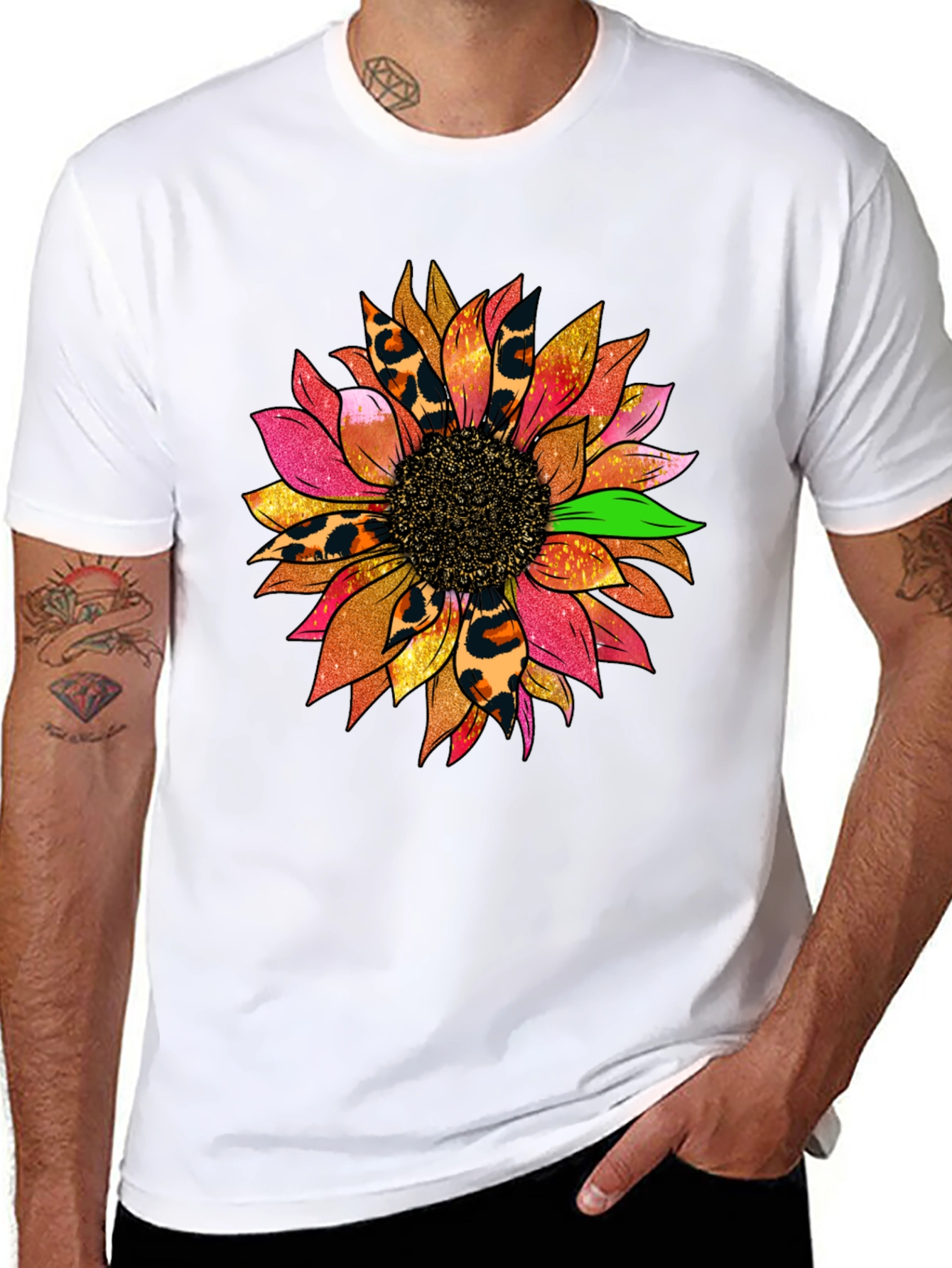 Sunflower Leopard Print Graphic Tee