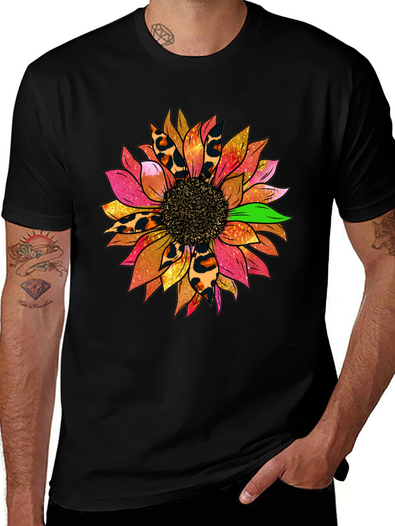 Sunflower Leopard Print Graphic Tee