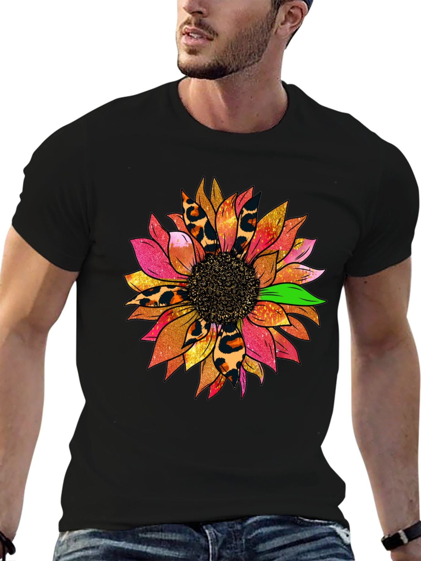 Sunflower Leopard Print Graphic Tee