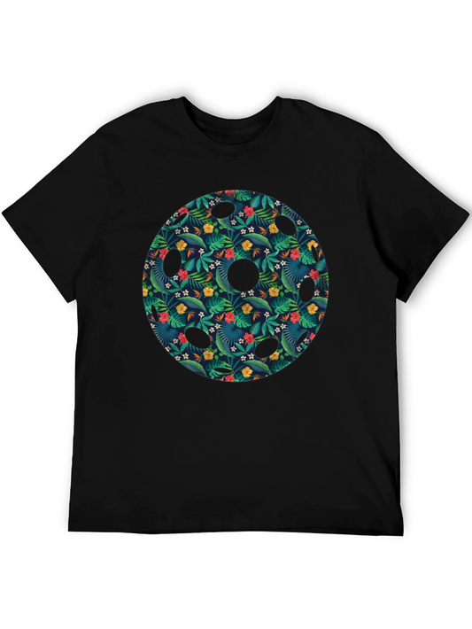 Tropical Pickleball Paddle Graphic Tee - Black