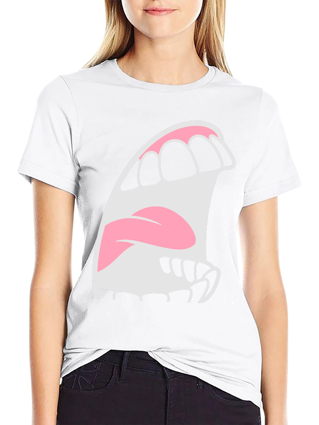 Cartoon Mouth T-Shirt - Expressive Graphic Tee