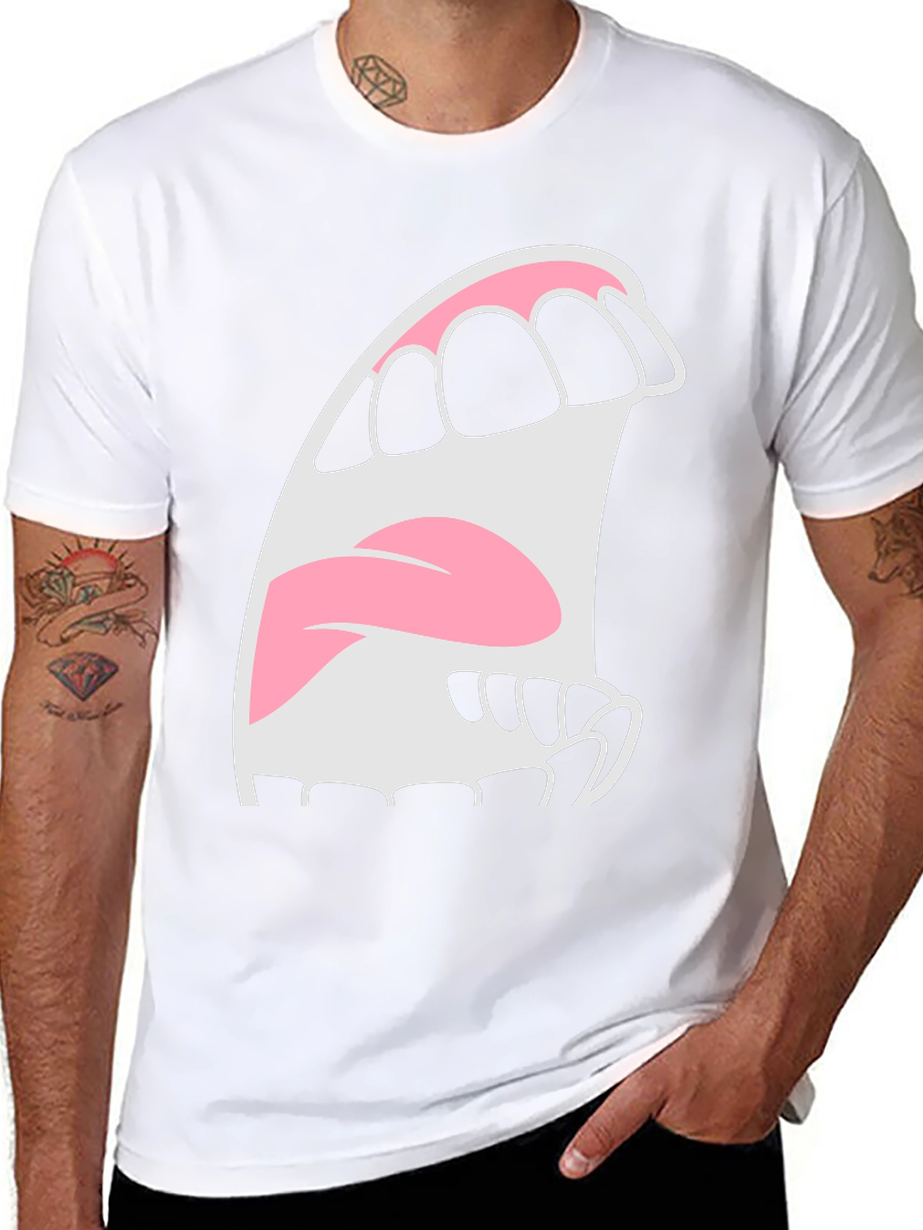 Cartoon Mouth T-Shirt - Expressive Graphic Tee