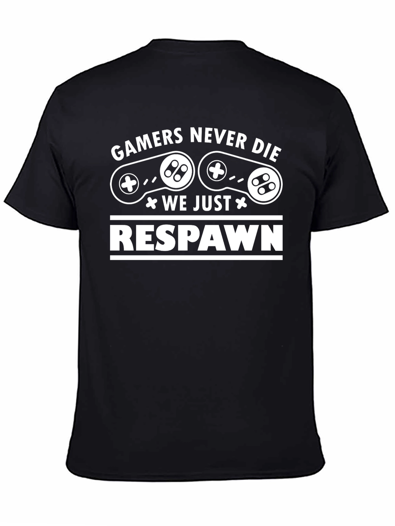 Gamer Never Die Respawn Black T-Shirt