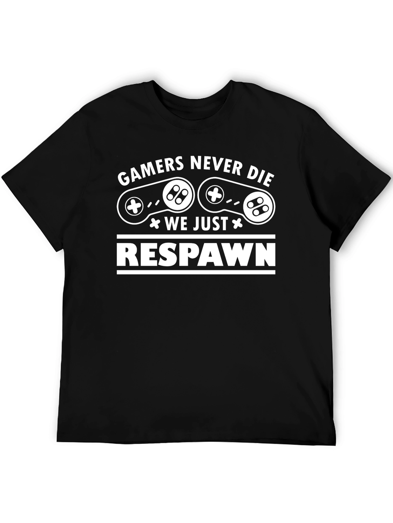 Gamer Never Die Respawn Black T-Shirt