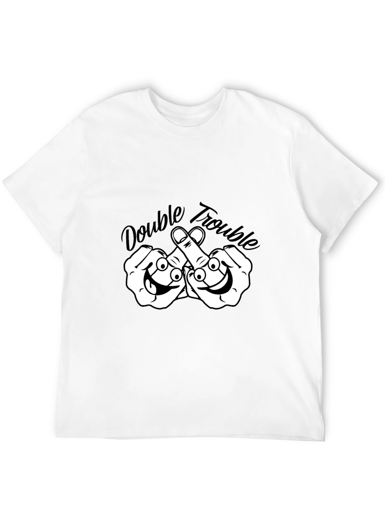 Double Trouble Graphic Tee - Black