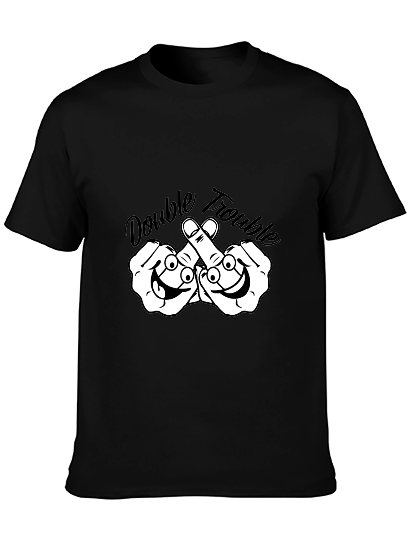 Double Trouble Graphic Tee - Black