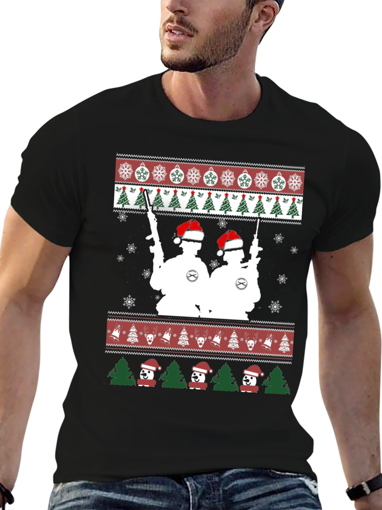 Tactical Christmas Sweater Style T-Shirt