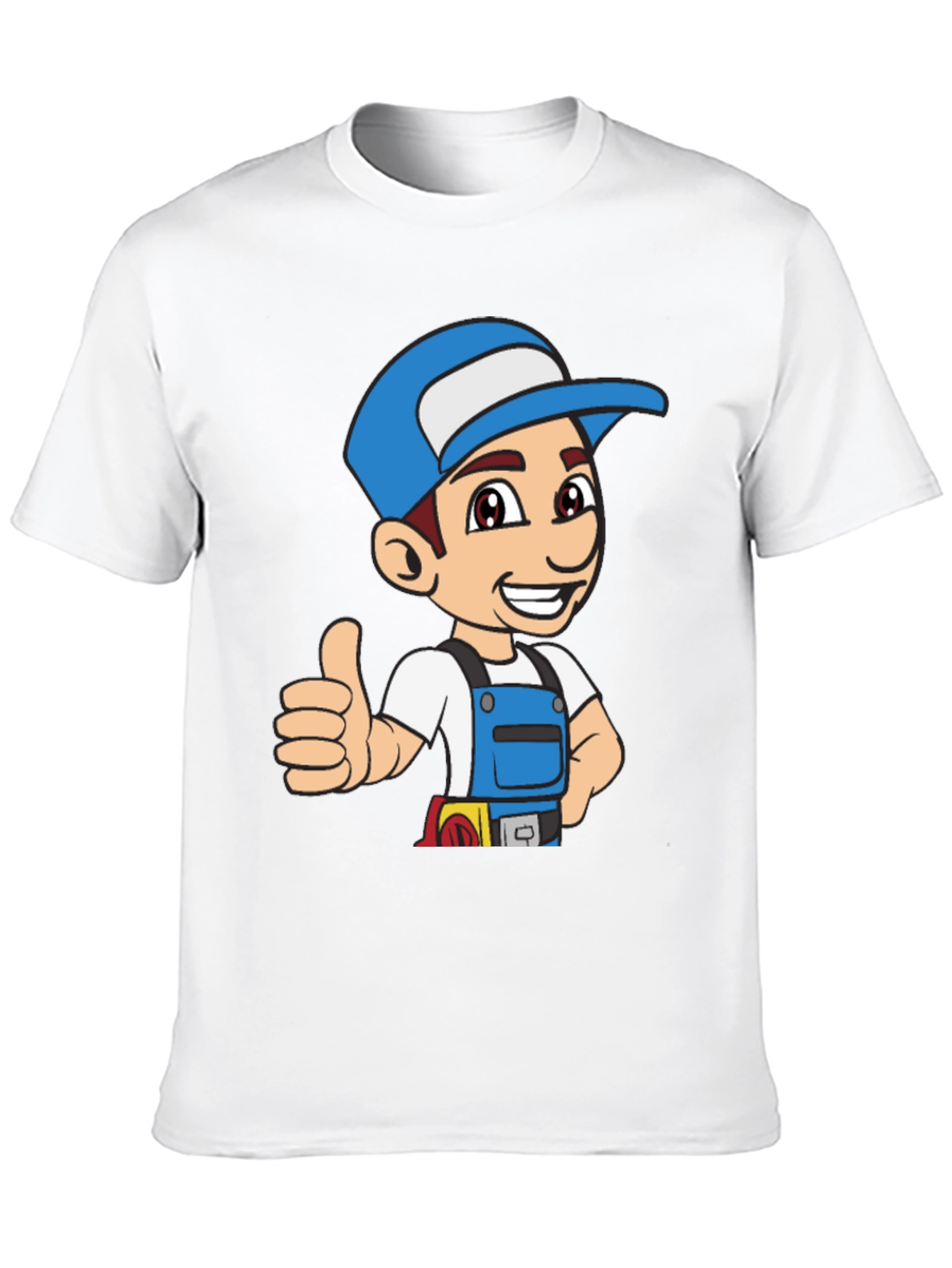 Cartoon Handyman Graphic T-Shirt - Black