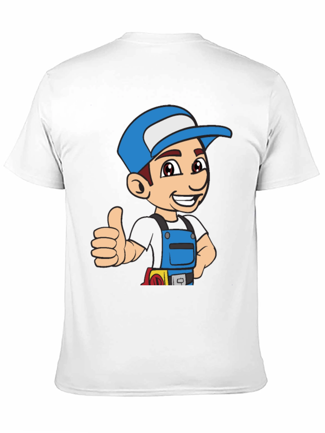 Cartoon Handyman Graphic T-Shirt - Black
