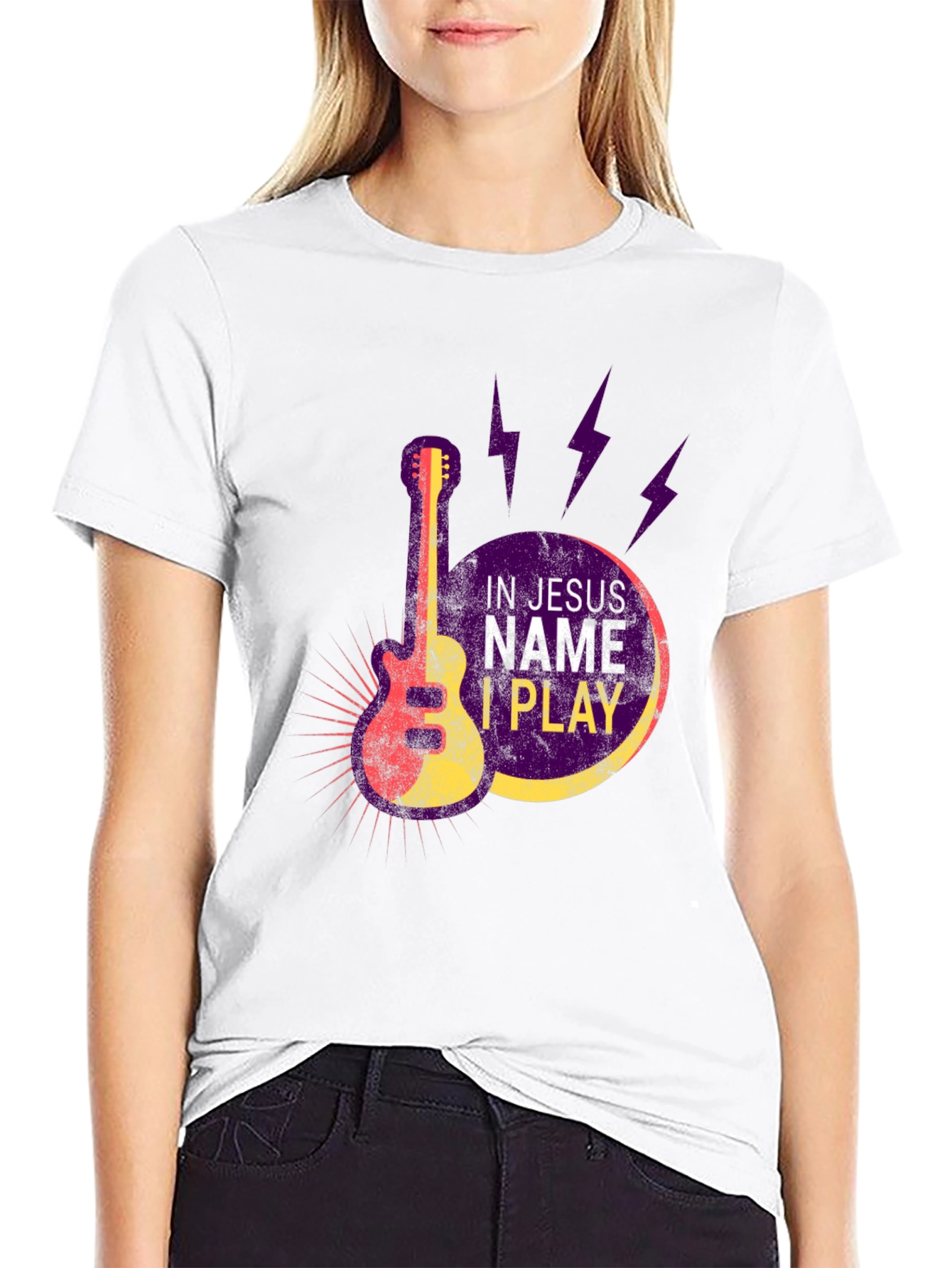In Jesus Name I Play Guitar T-Shirt