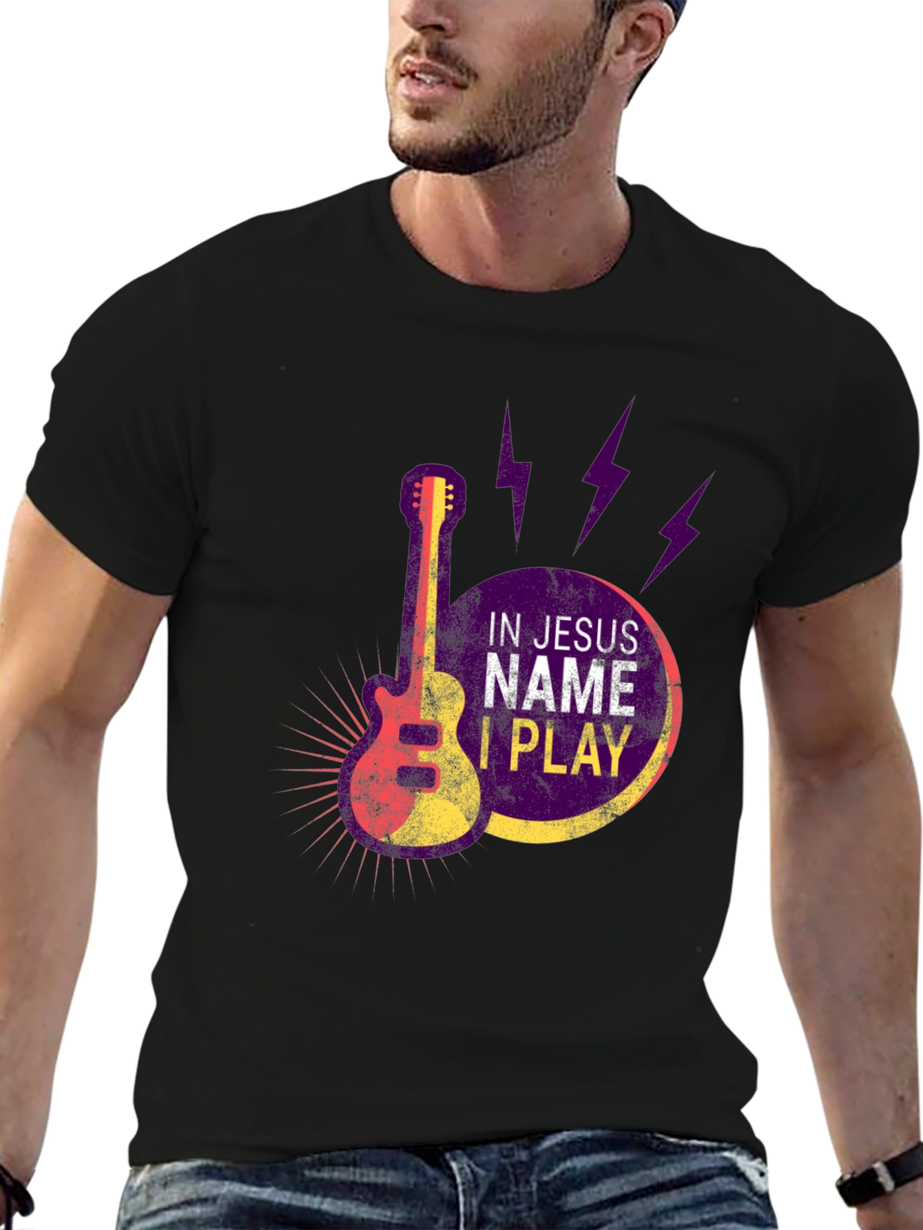 In Jesus Name I Play Guitar T-Shirt