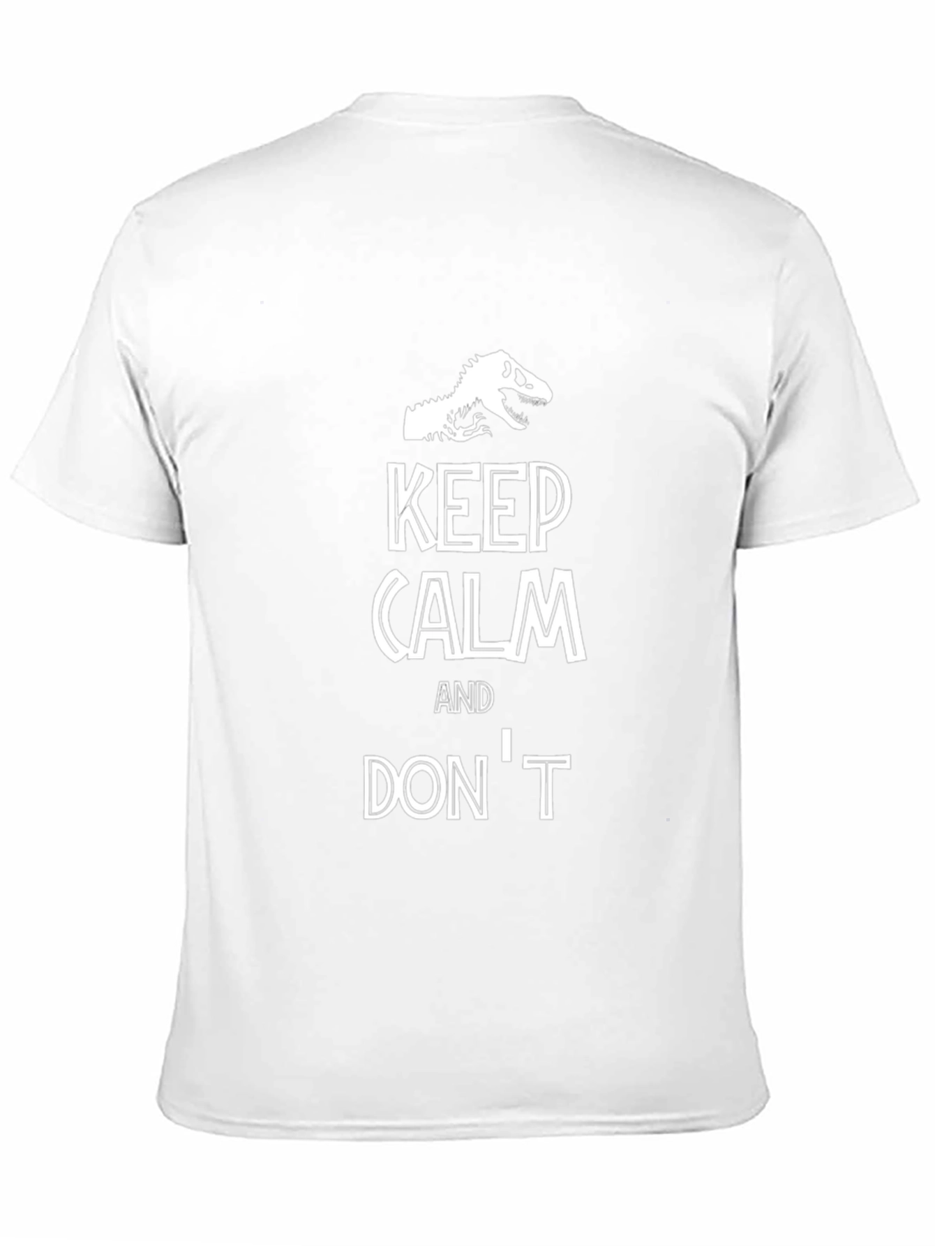 Keep Calm Dinosaur T-Shirt Funny Novelty Graphic Tee