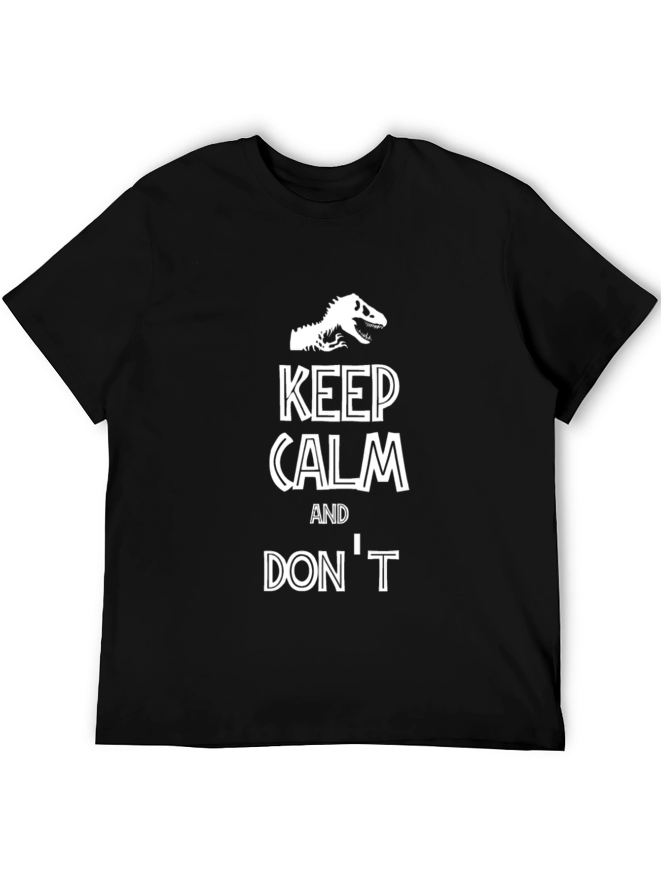 Keep Calm Dinosaur T-Shirt Funny Novelty Graphic Tee