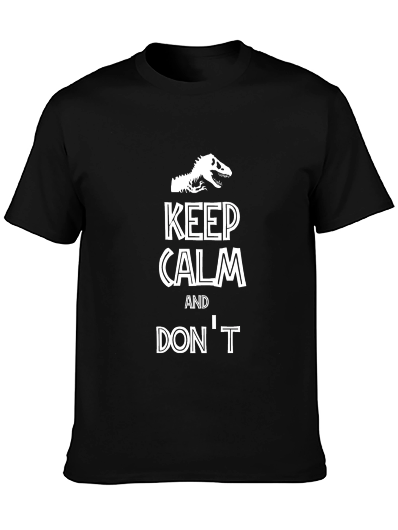 Keep Calm Dinosaur T-Shirt Funny Novelty Graphic Tee