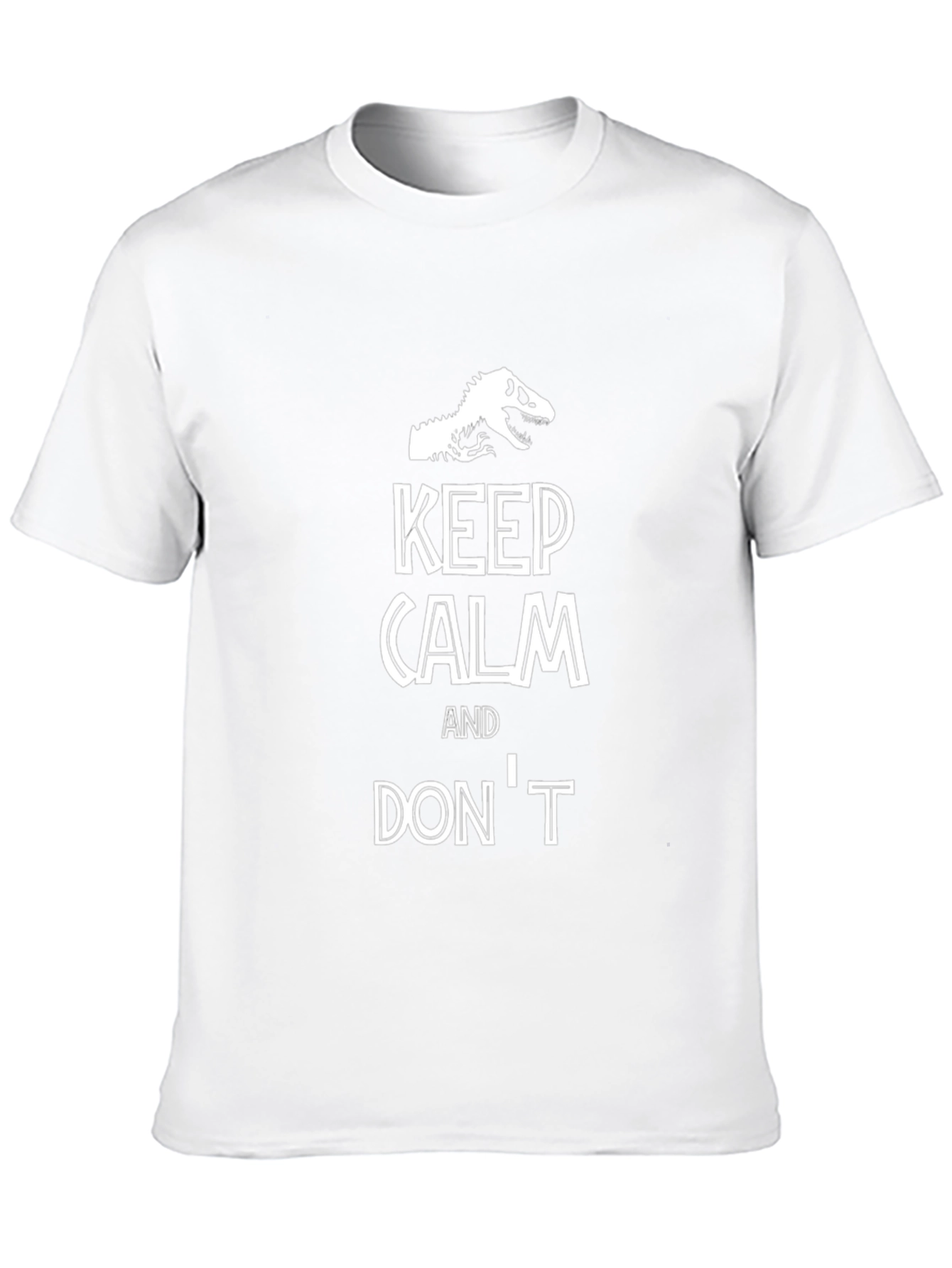 Keep Calm Dinosaur T-Shirt Funny Novelty Graphic Tee
