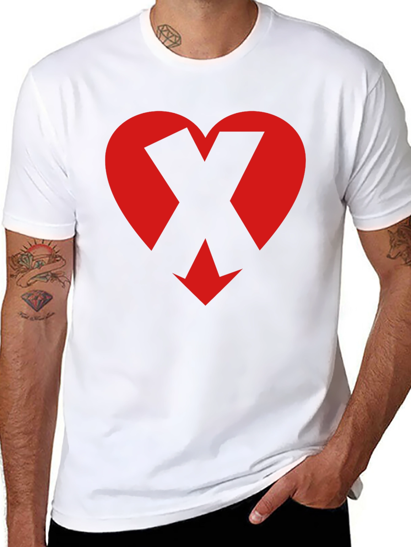 Heart X Down Arrow Graphic Tee