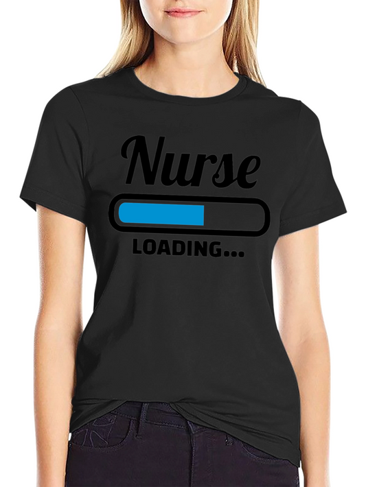 Nurse Loading T-Shirt - Black Graphic Tee