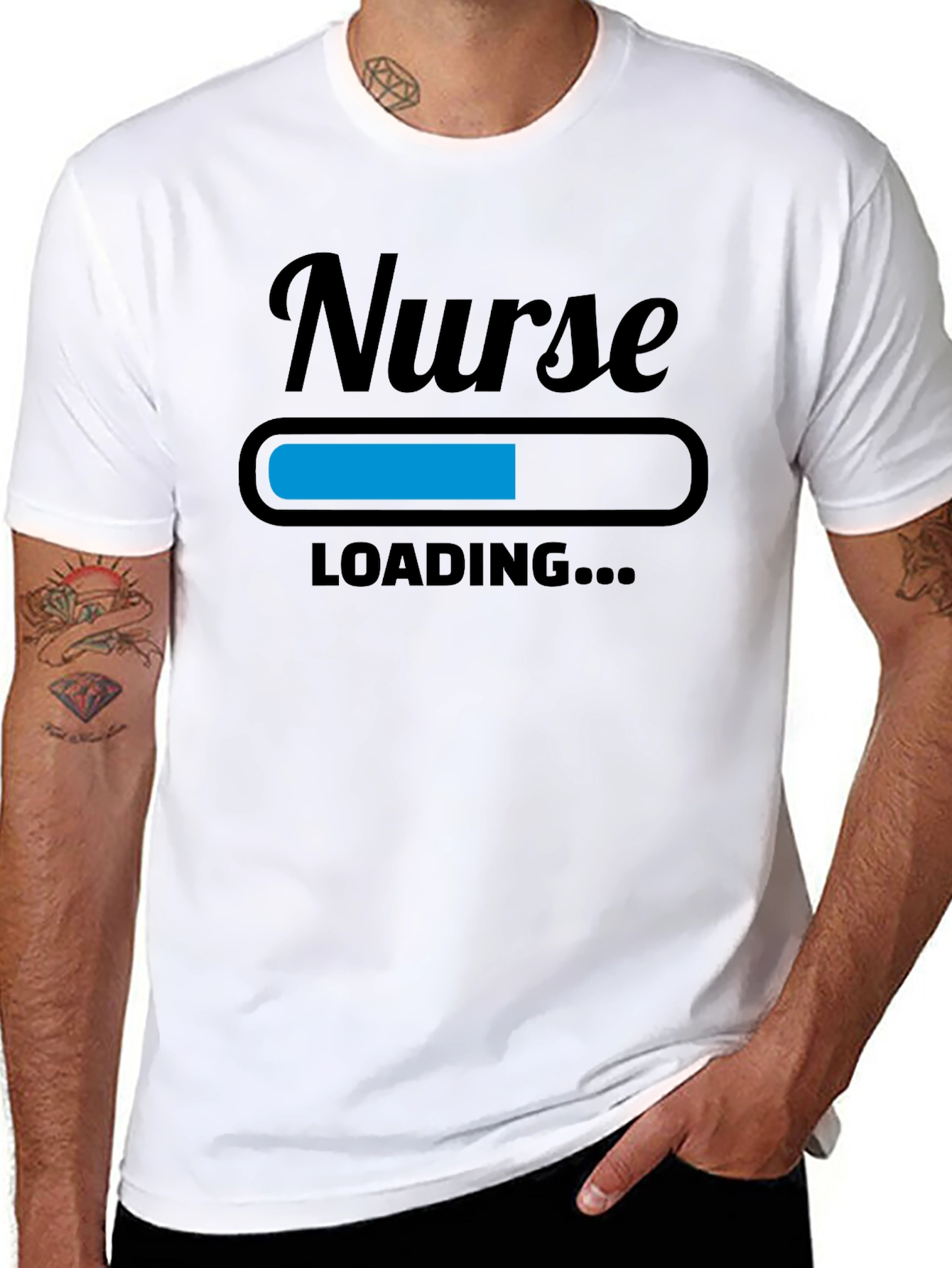 Nurse Loading T-Shirt - Black Graphic Tee