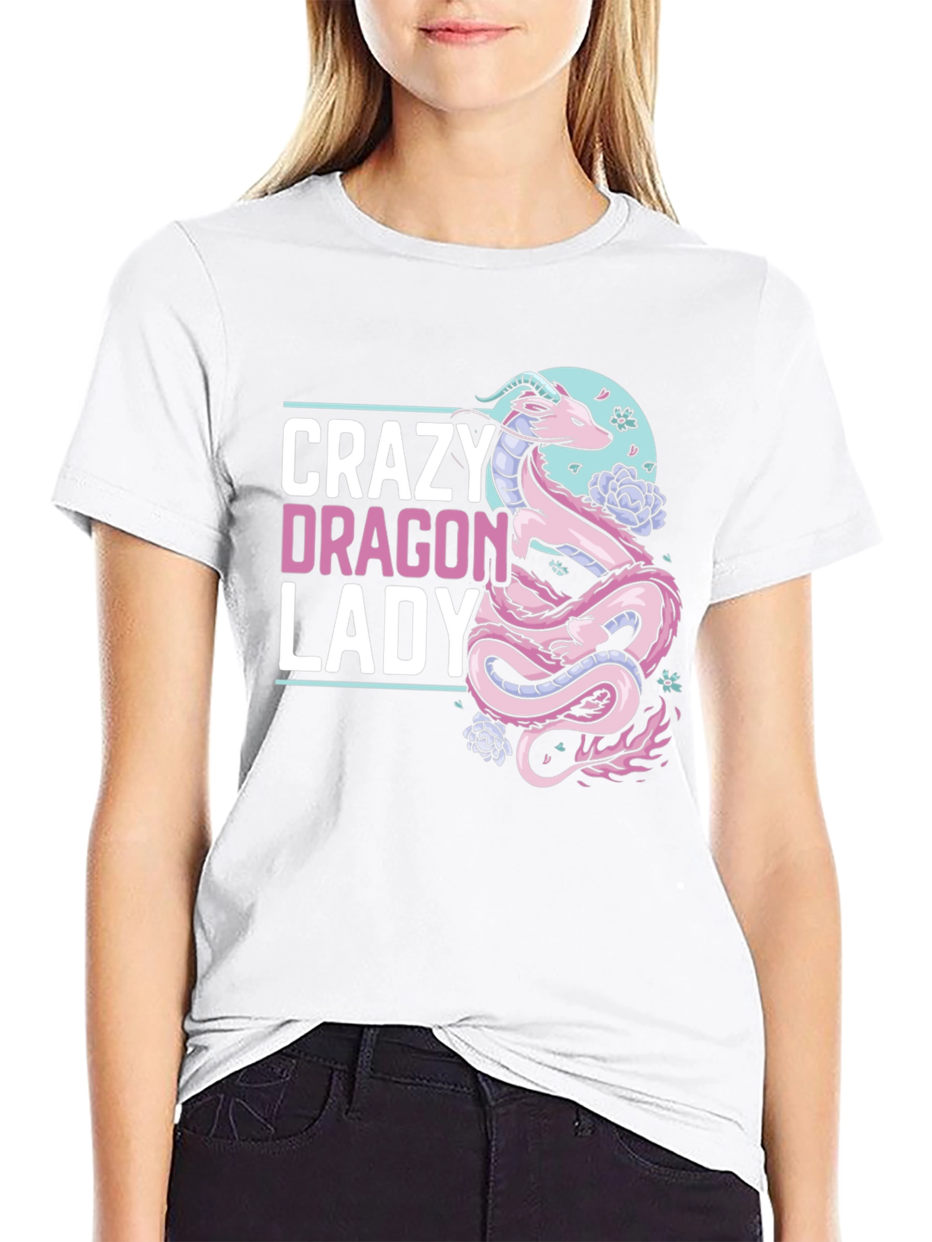Crazy Dragon Lady T-Shirt - Unique Graphic Tee