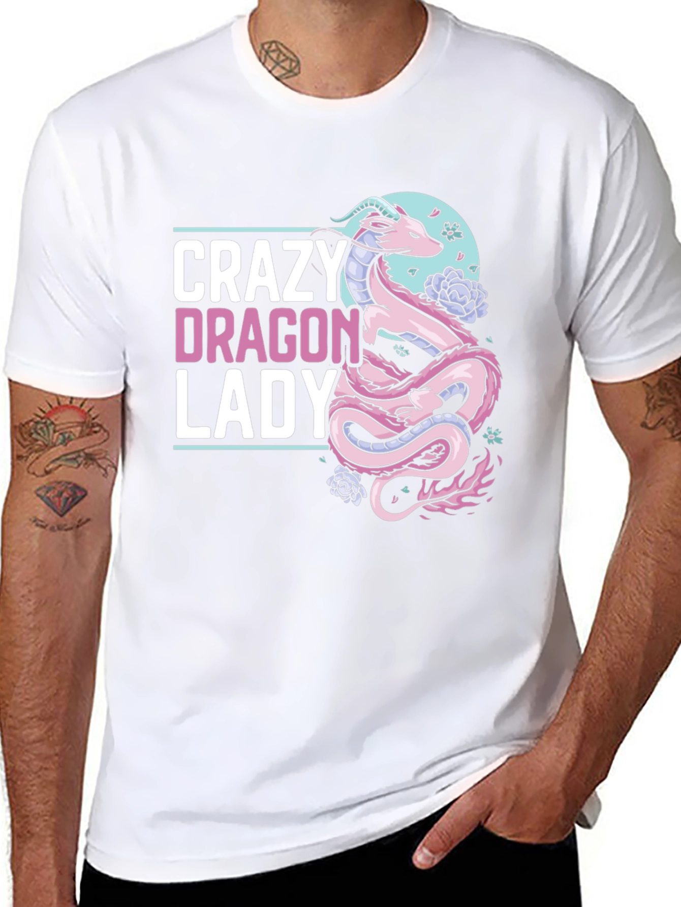Crazy Dragon Lady T-Shirt - Unique Graphic Tee