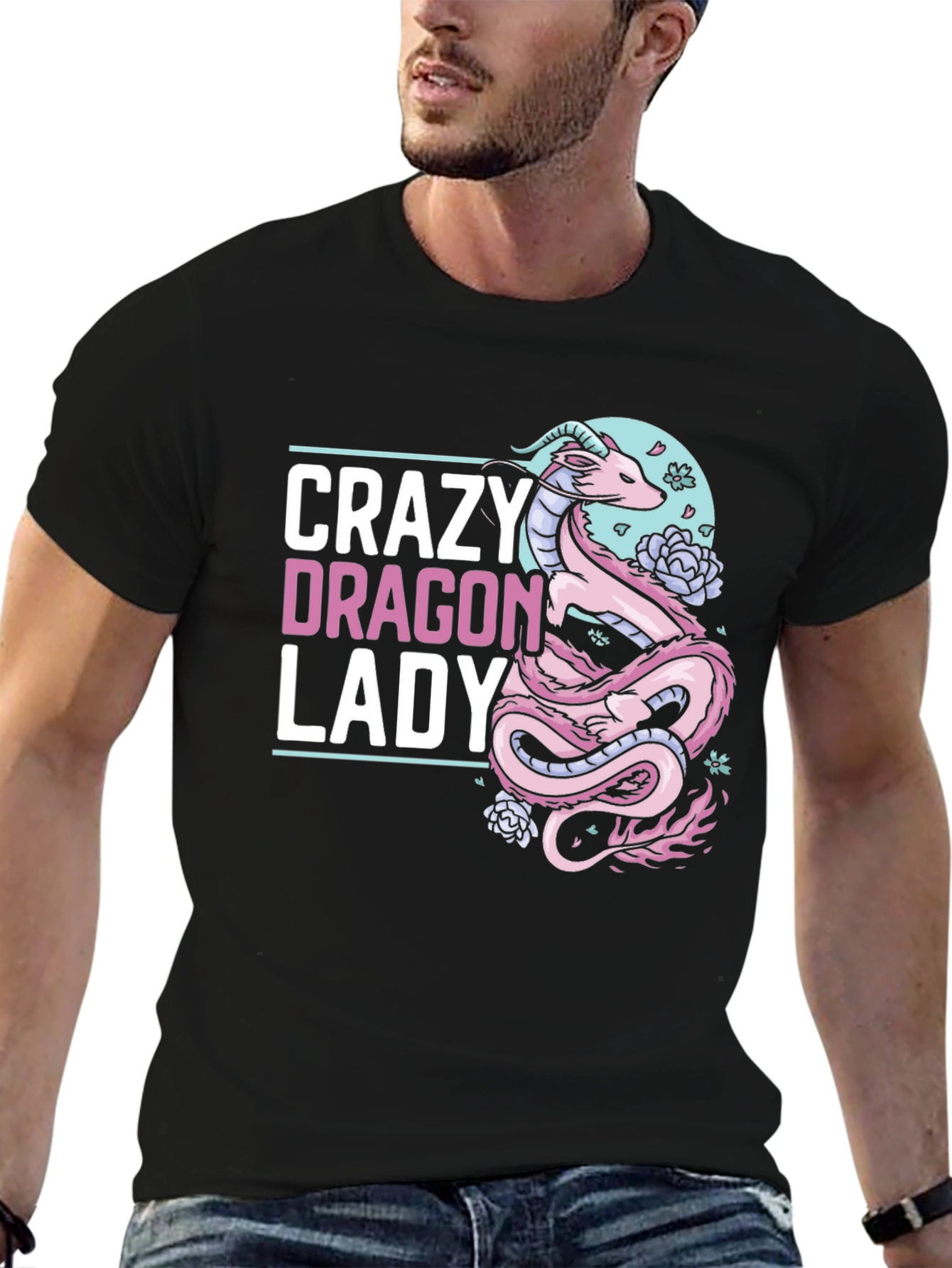 Crazy Dragon Lady T-Shirt - Unique Graphic Tee