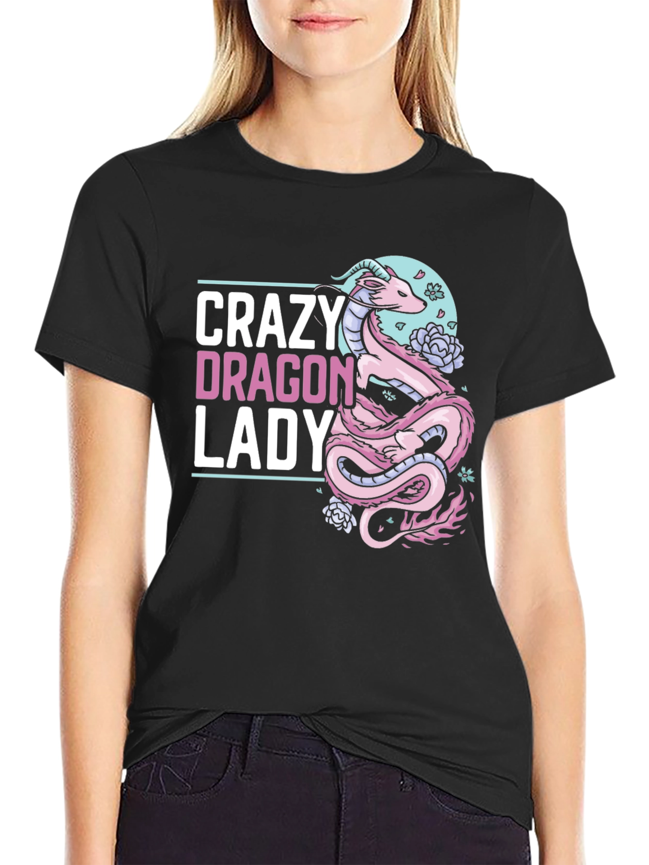 Crazy Dragon Lady T-Shirt - Unique Graphic Tee