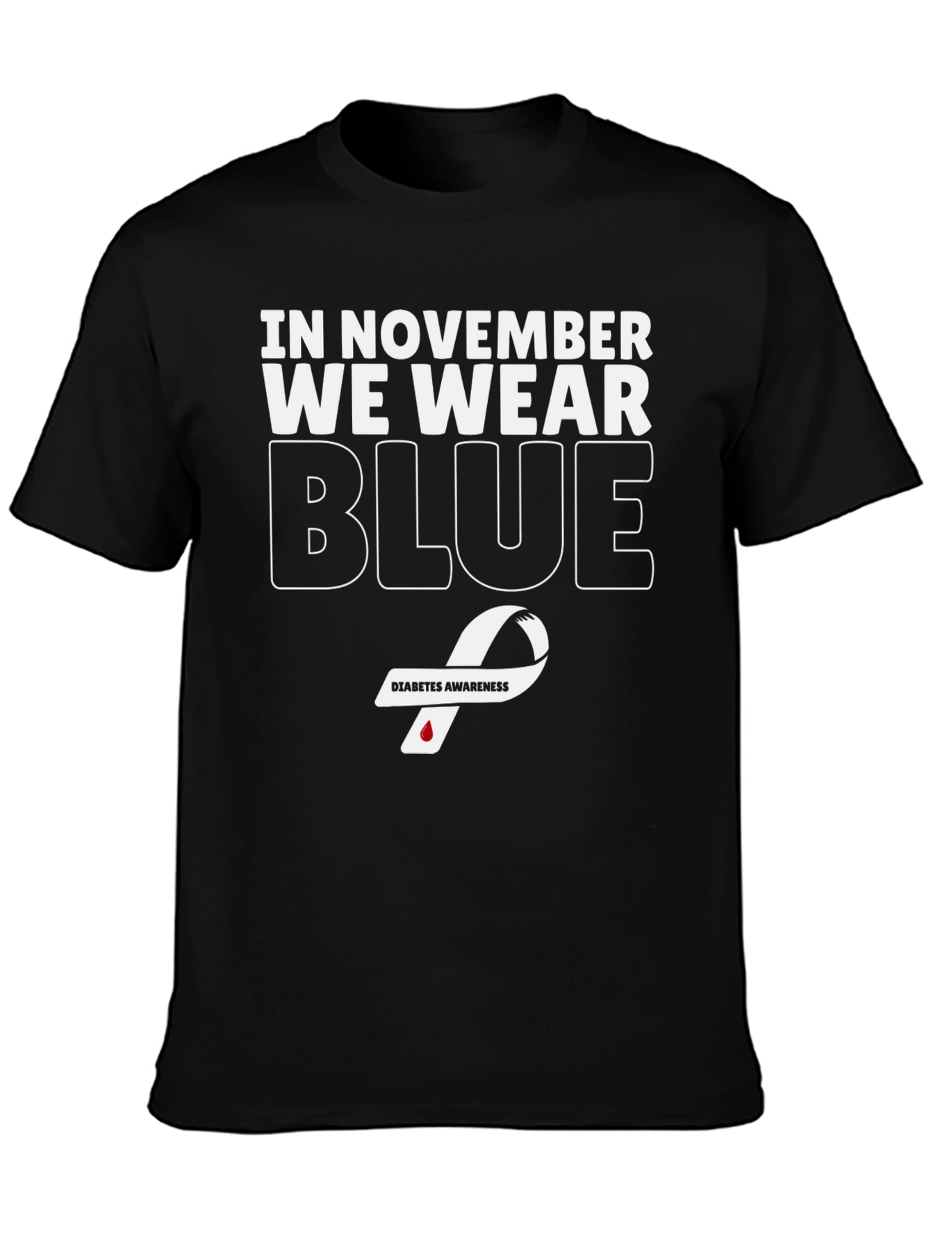 November Diabetes Awareness Blue Ribbon T-Shirt
